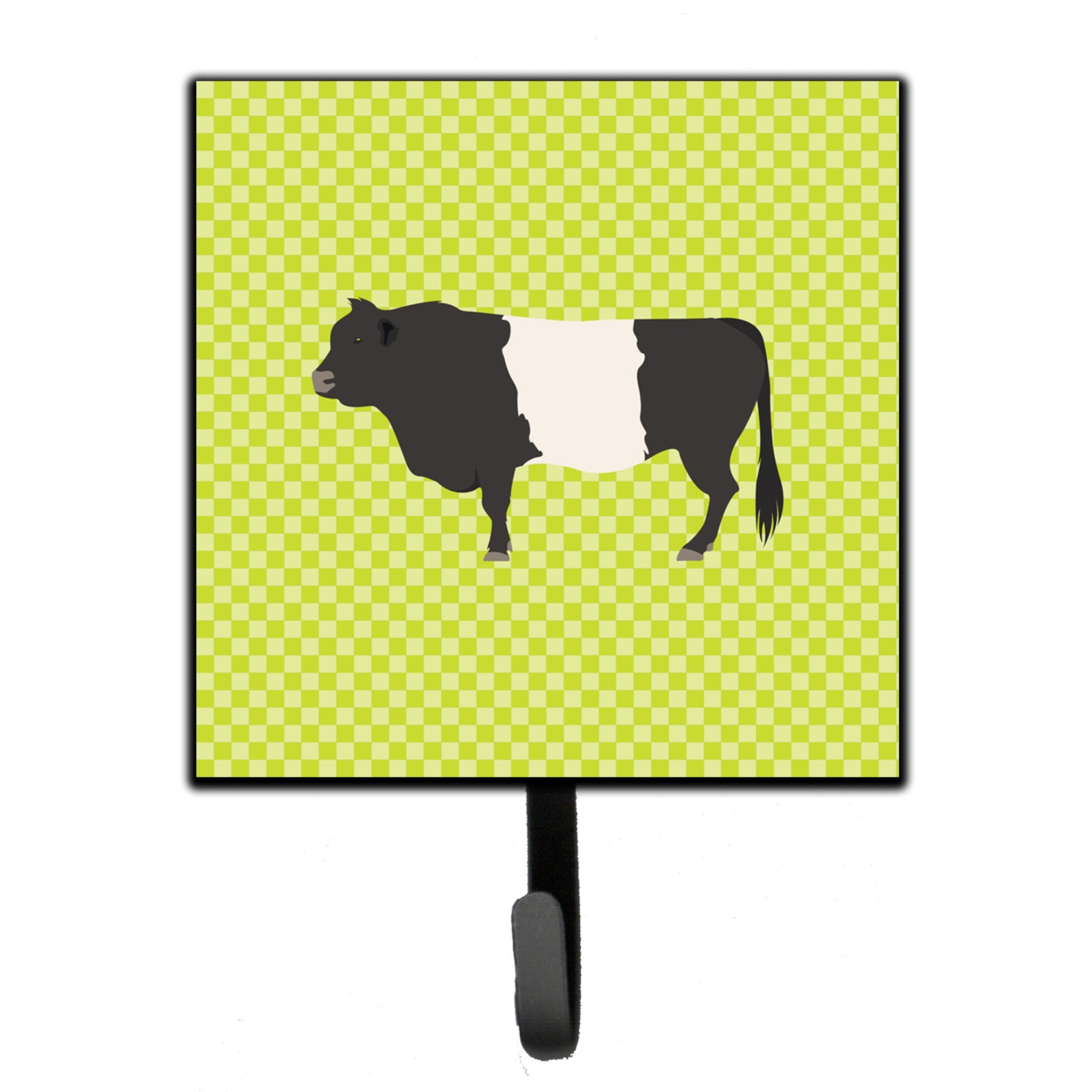 Caroline'S Treasures Belted Galloway Cow Green Wall Hook, Small, Multicolor