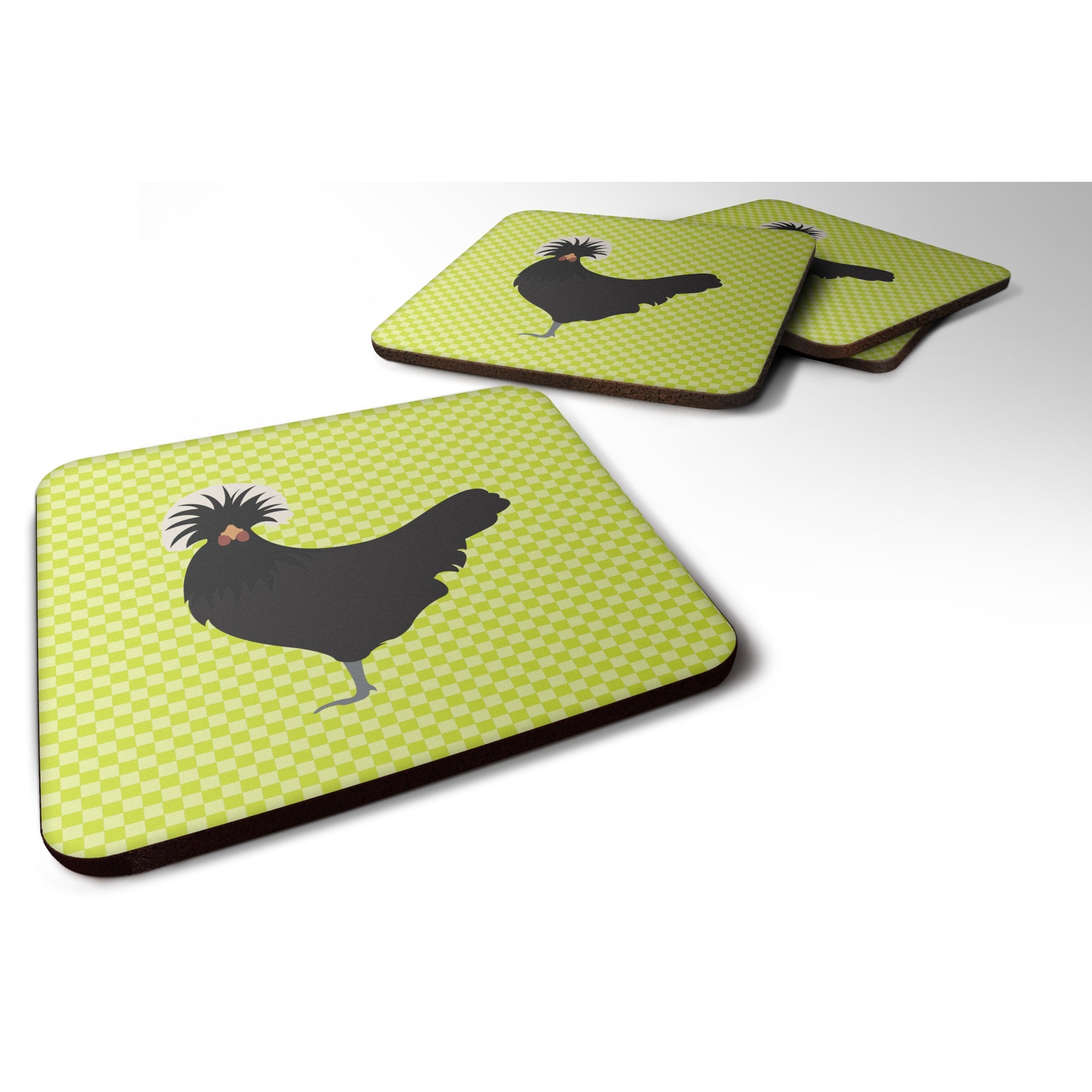 Caroline'S Treasures Polish Poland Chicken Green Decorative Coasters, 3.5, Multicolor