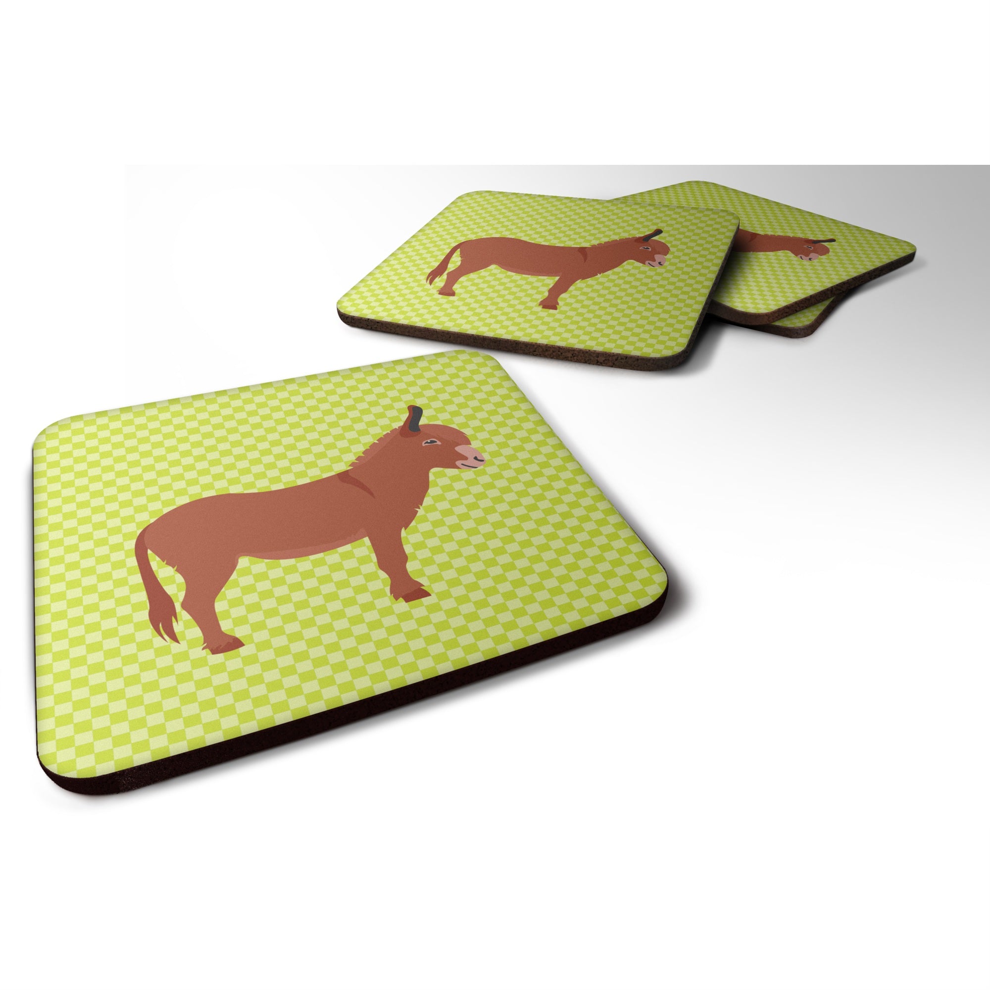 Caroline'S Treasures Irish Donkey Green Decorative Coasters, 3.5, Multicolor