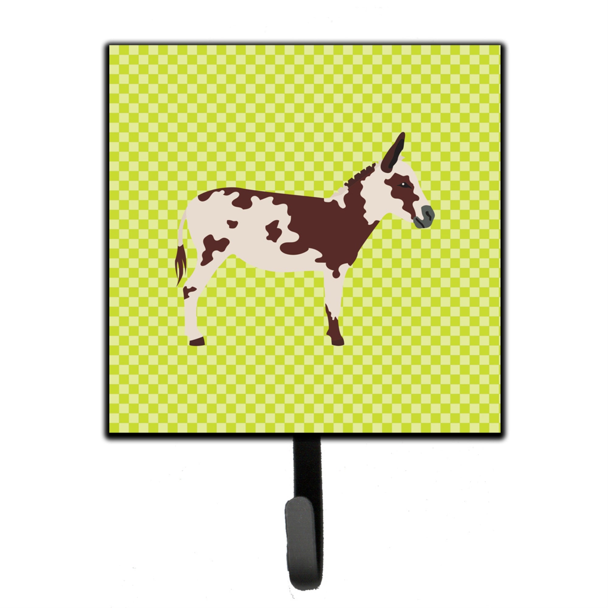 Caroline'S Treasures American Spotted Donkey Green Wall Hook, Small, Multicolor