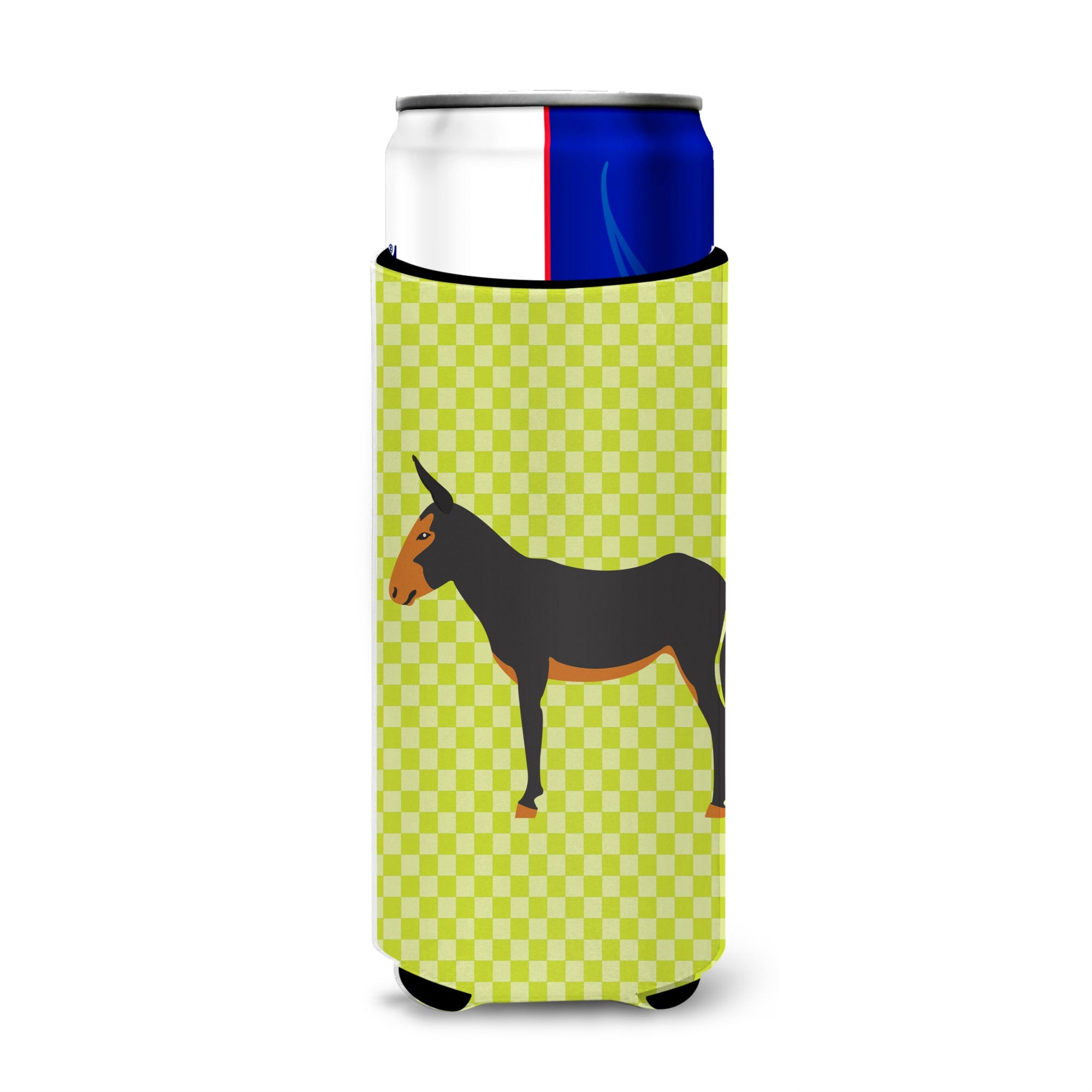 Caroline'S Treasures Catalan Donkey Green Decorative Can Hugger, Slim, Multicolor