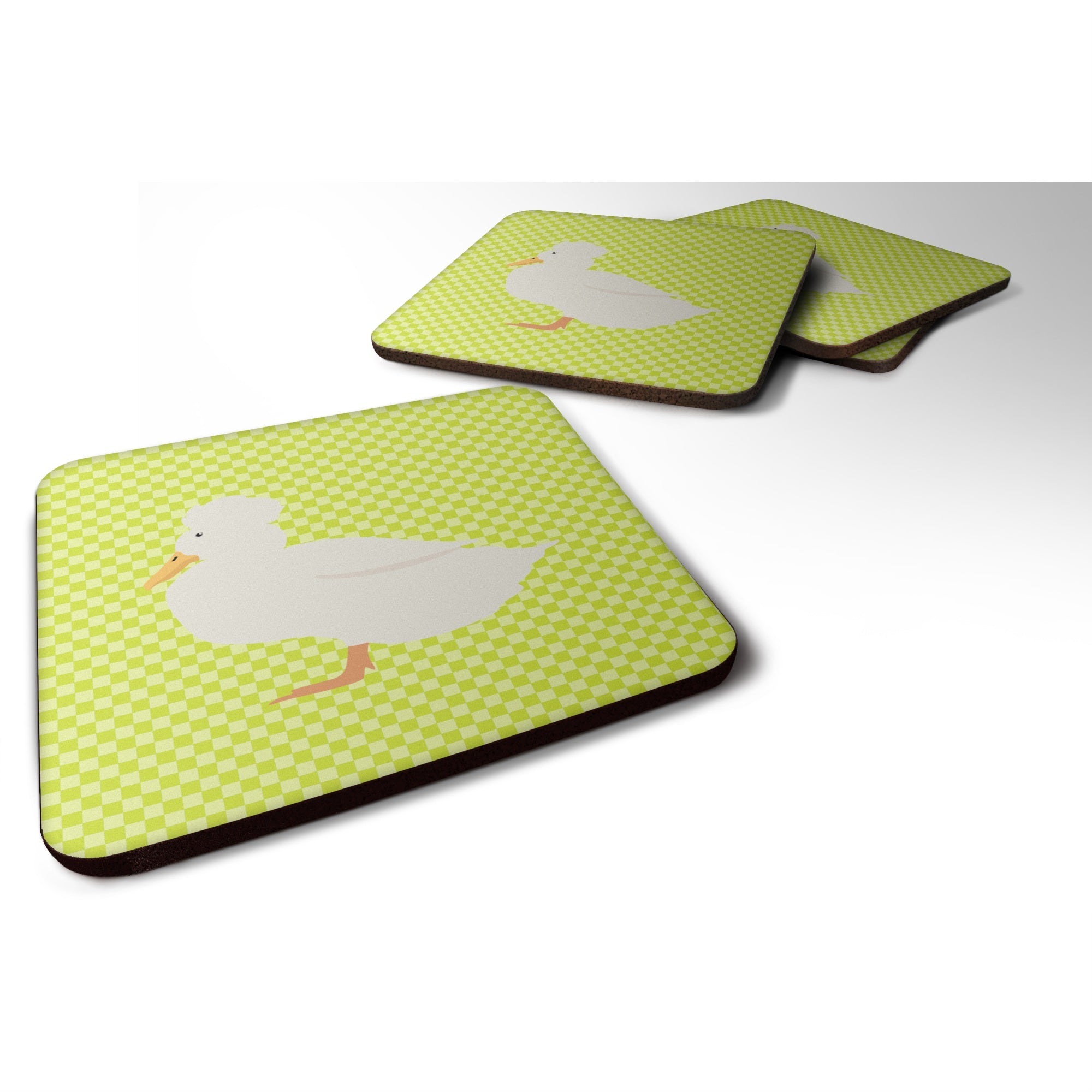 Caroline'S Treasures Crested Duck Green Decorative Coasters, 3.5, Multicolor