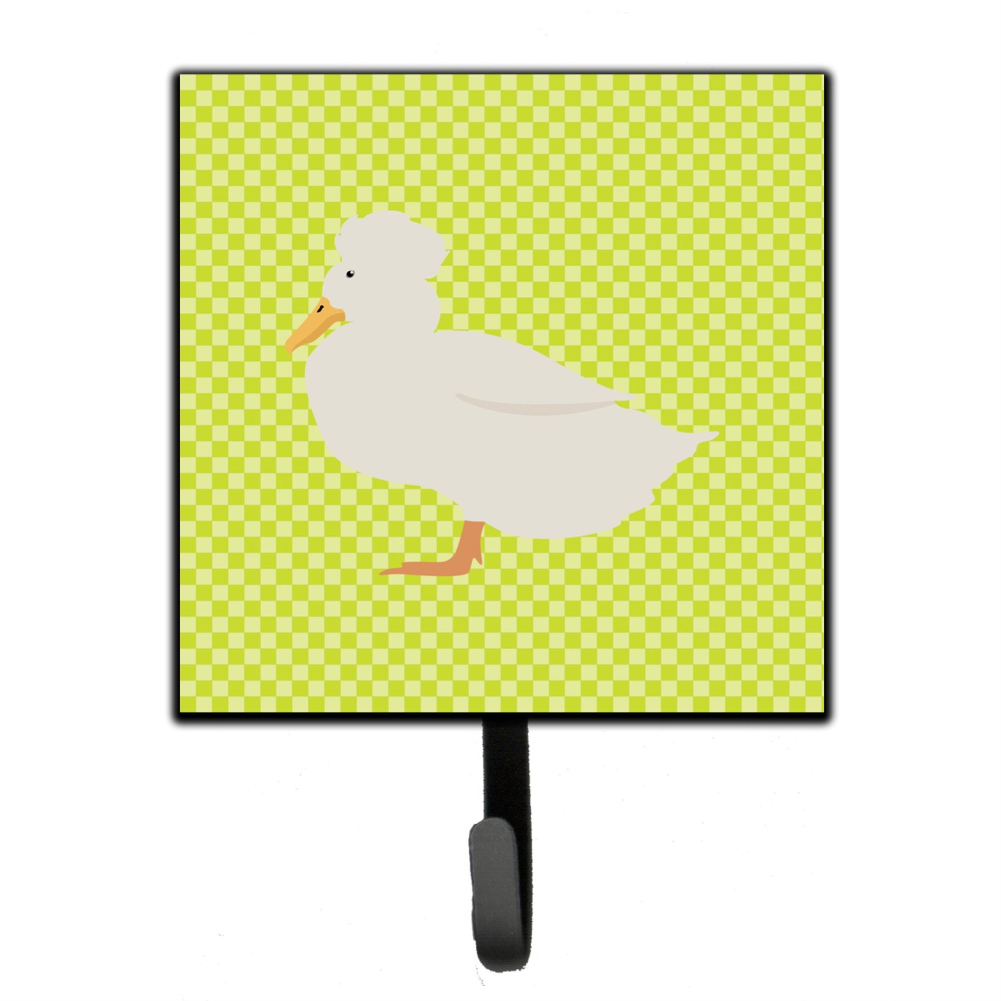Caroline'S Treasures Crested Duck Green Wall Hook, Small, Multicolor