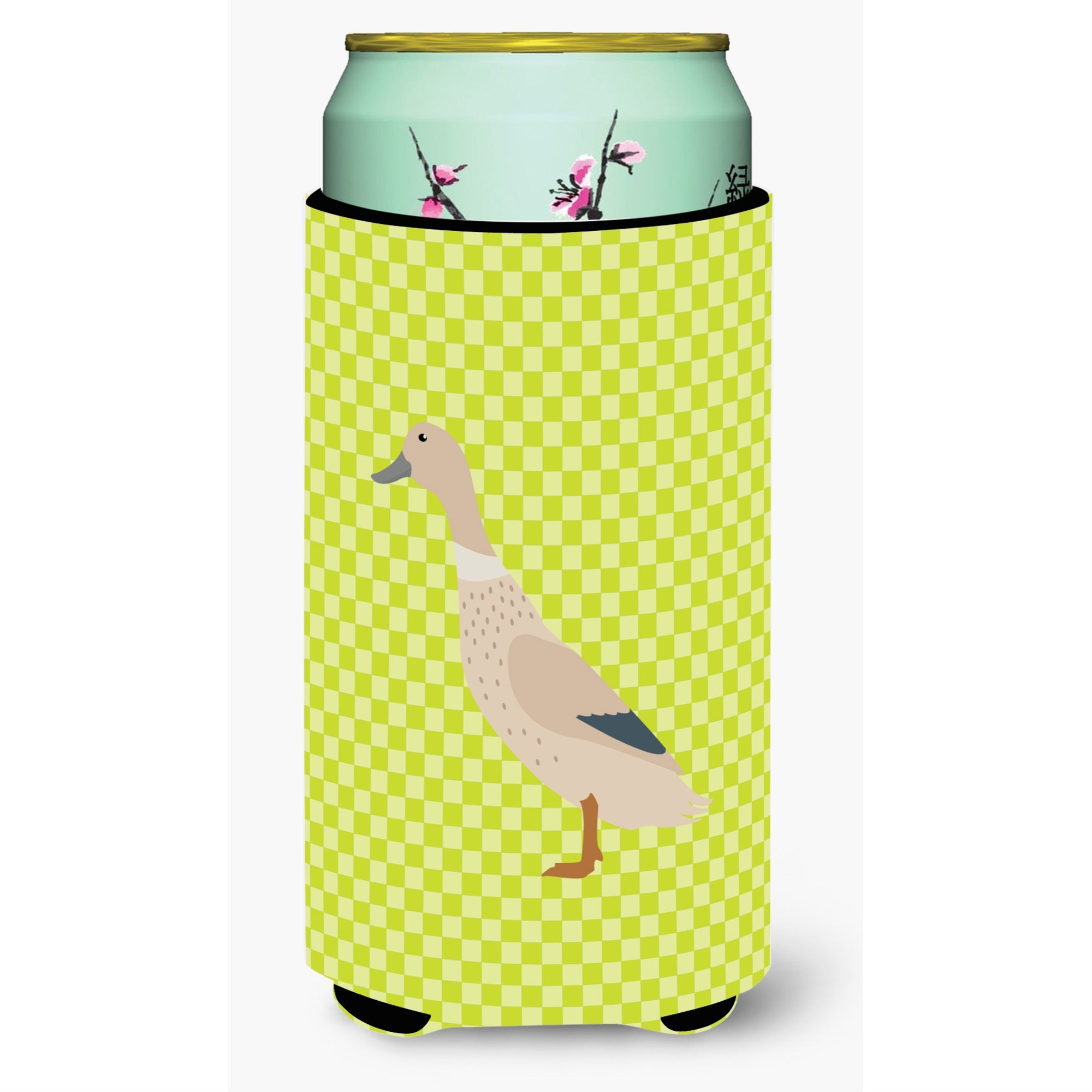 Caroline'S Treasures West Harlequin Duck Green Decorative Can Hugger, Tall Boy, Multicolor