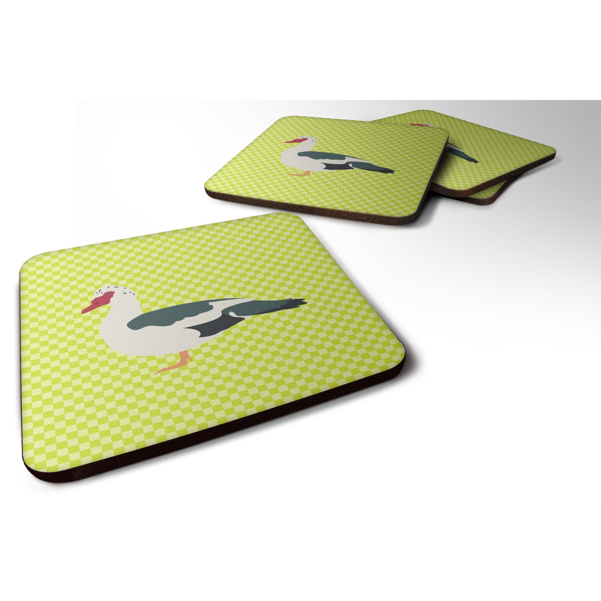 Caroline'S Treasures Muscovy Duck Green Decorative Coasters, 3.5, Multicolor