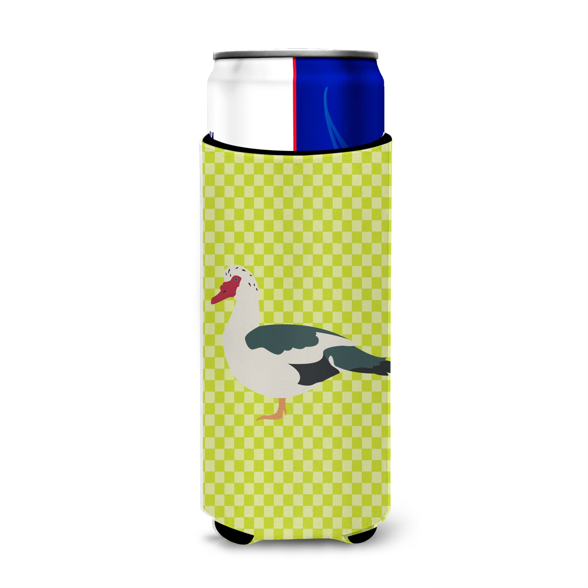 Caroline'S Treasures Muscovy Duck Green Decorative Can Hugger, Slim, Multicolor
