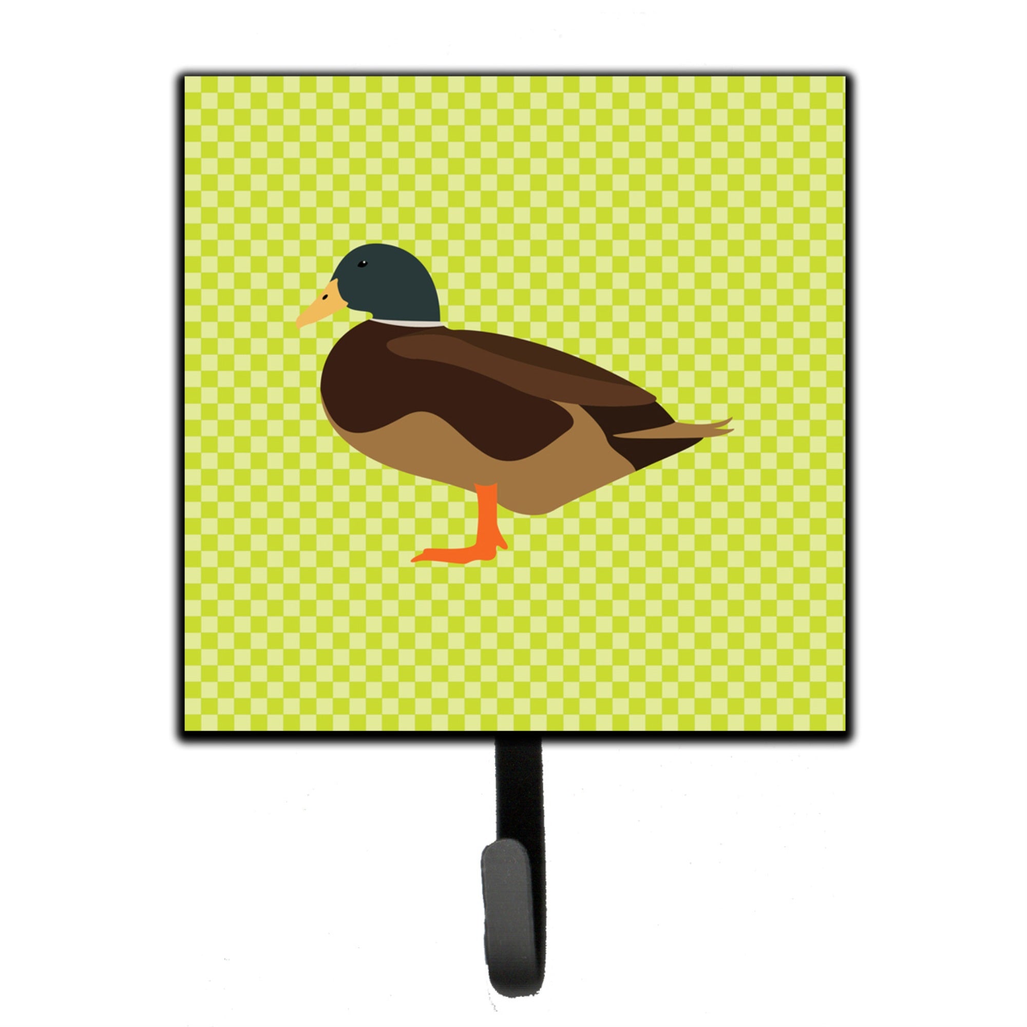 Caroline'S Treasures Silver Bantam Duck Green Wall Hook, Small, Multicolor