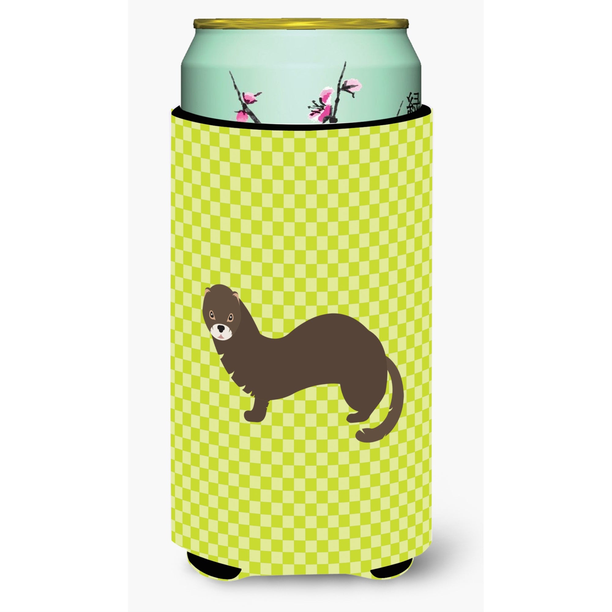 Caroline'S Treasures Russian Or European Mink Green Decorative Can Hugger, Tall Boy, Multicolor