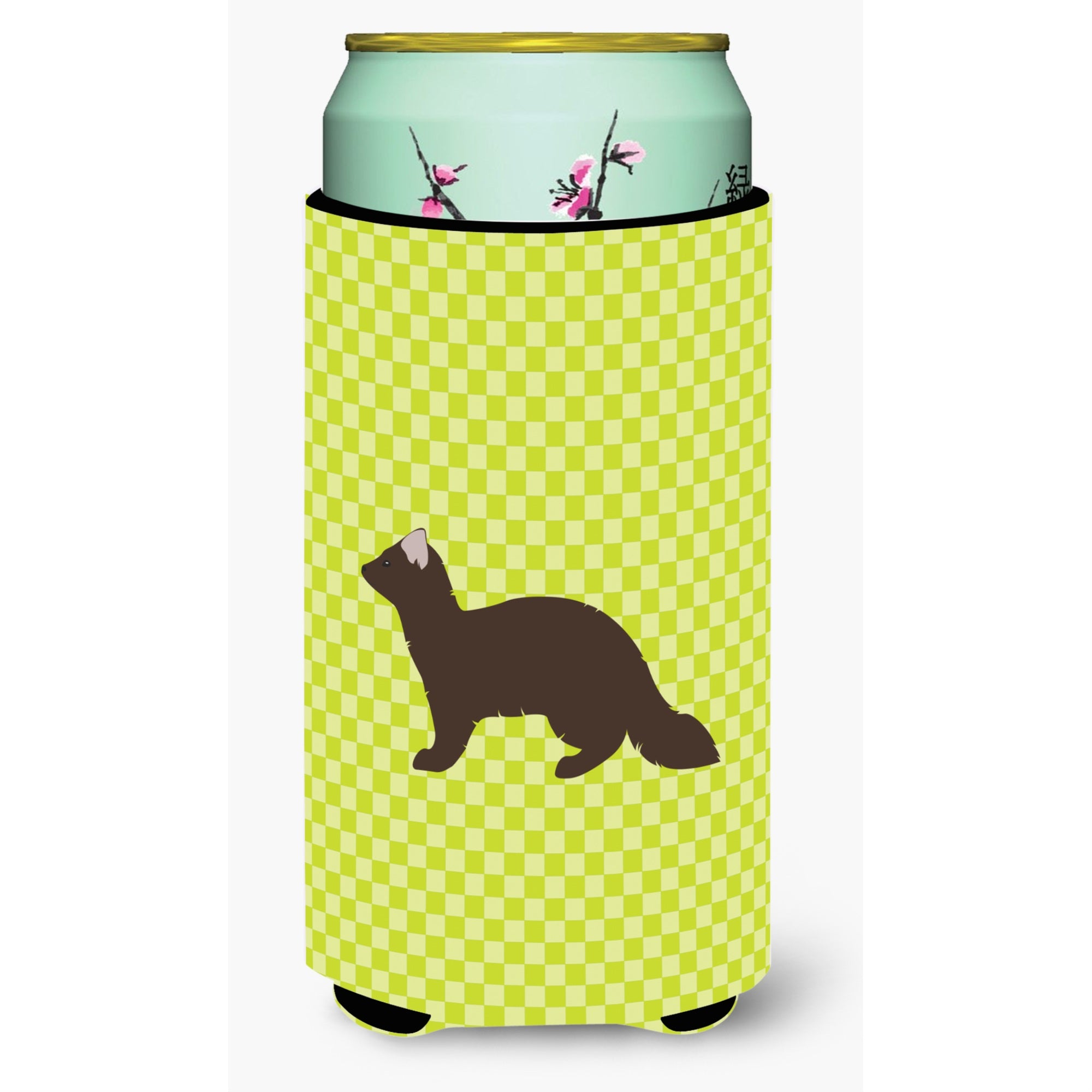 Caroline'S Treasures Sable Marten Green Decorative Can Hugger, Tall Boy, Multicolor