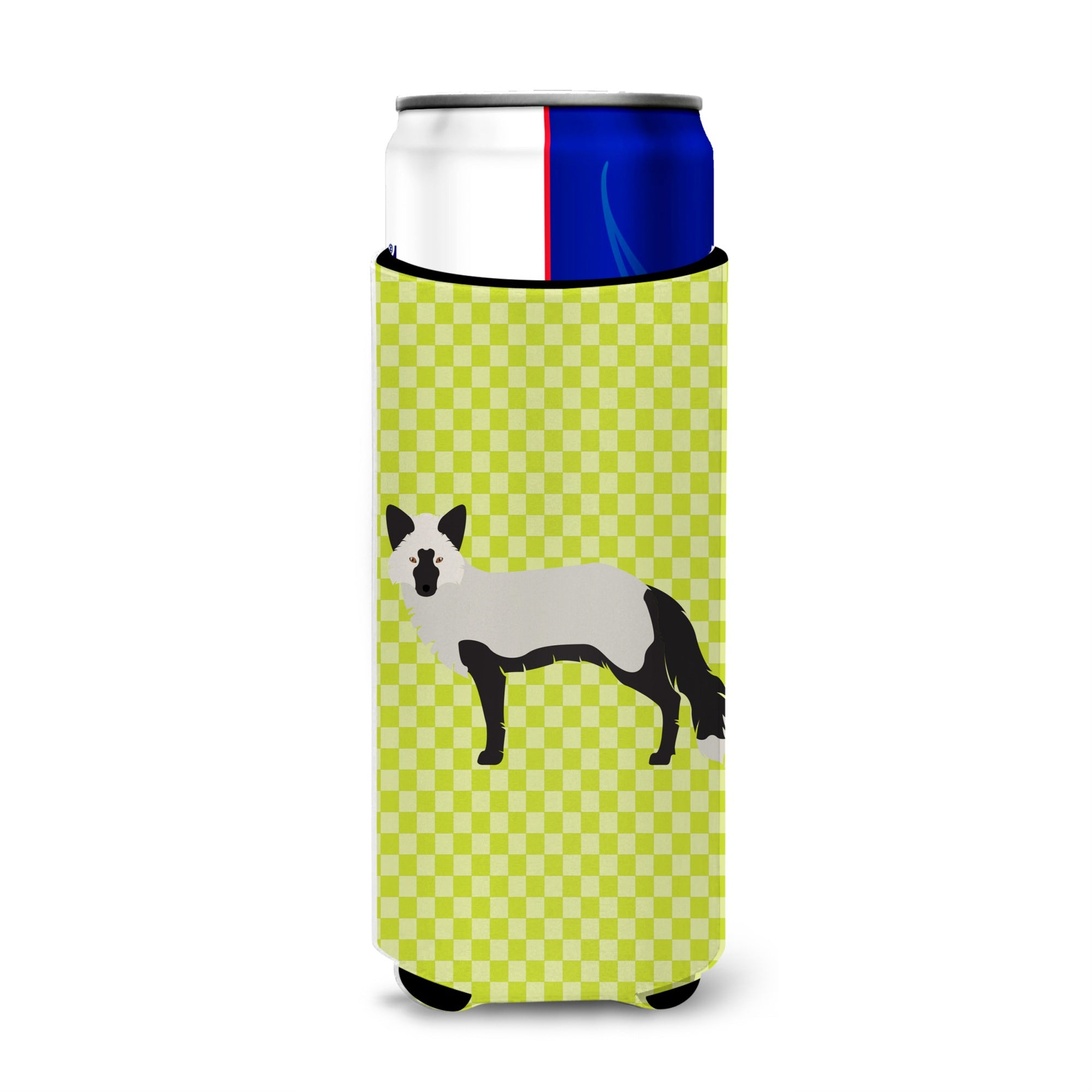 Caroline'S Treasures Silver Fox Green Decorative Can Hugger, Slim, Multicolor