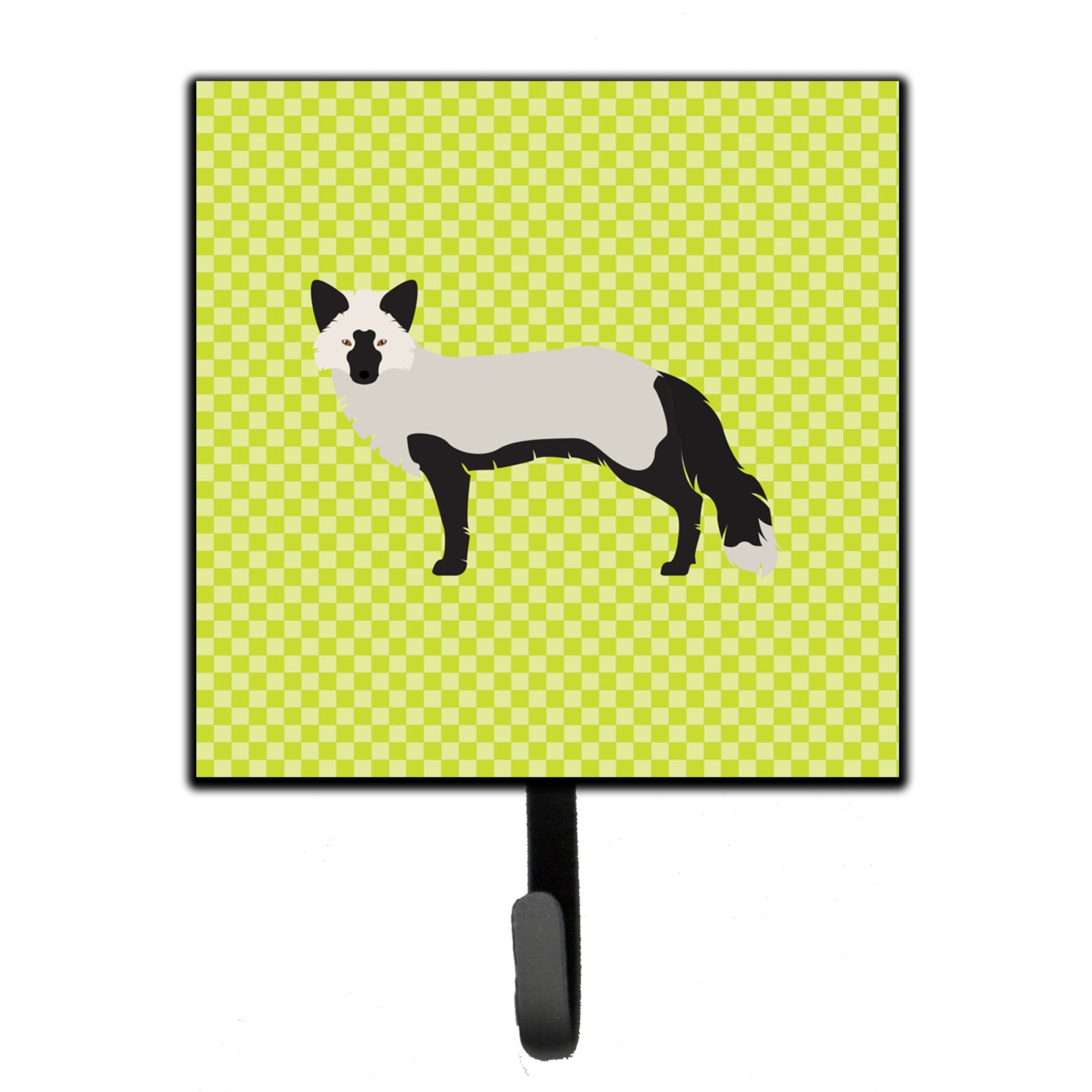 Caroline'S Treasures Silver Fox Green Wall Hook, Small, Multicolor