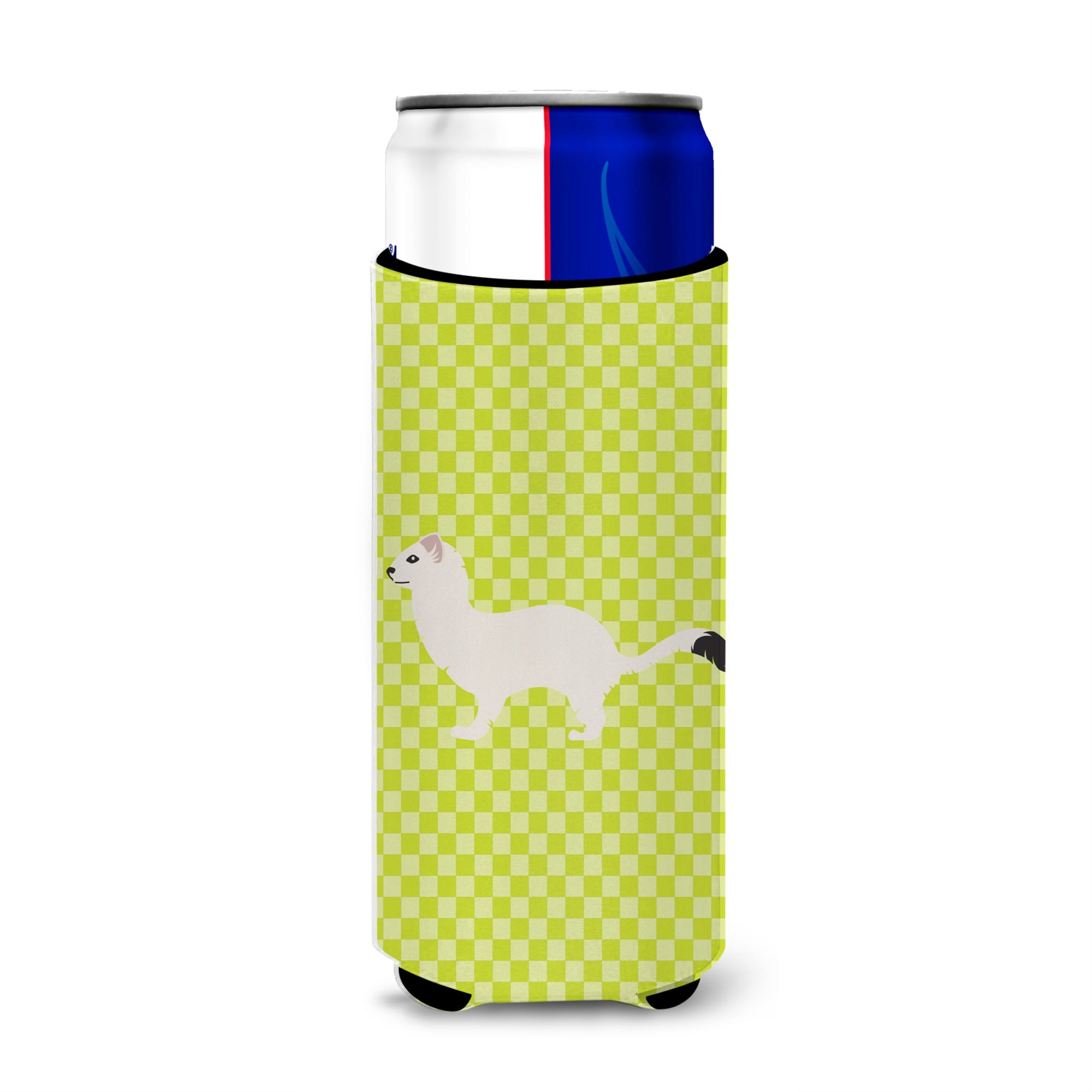 Caroline'S Treasures Stoat Short-Tailed Weasel Green Decorative Can Hugger, Slim, Multicolor