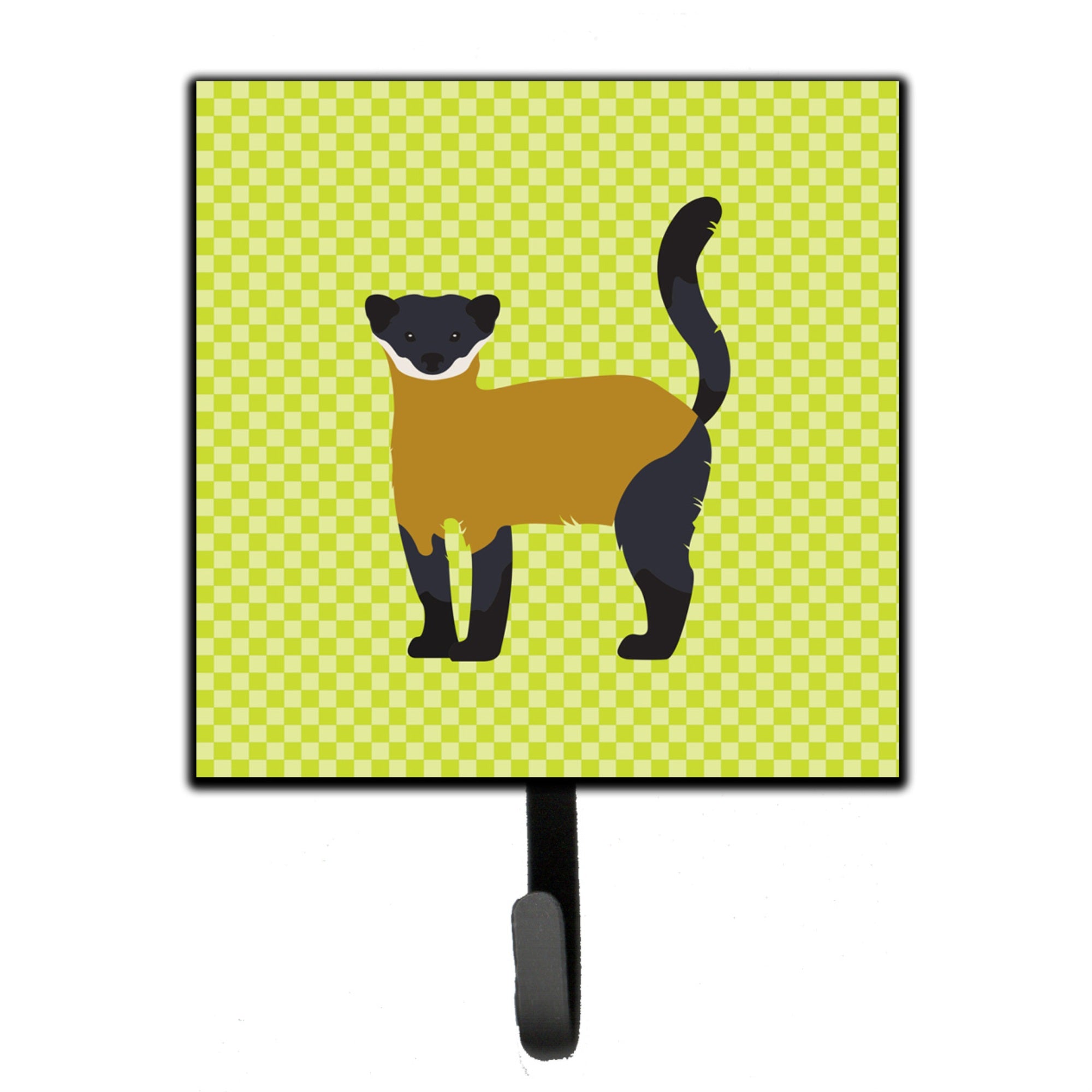 Caroline'S Treasures Yellow-Throated Marten Green Wall Hook, Small, Multicolor