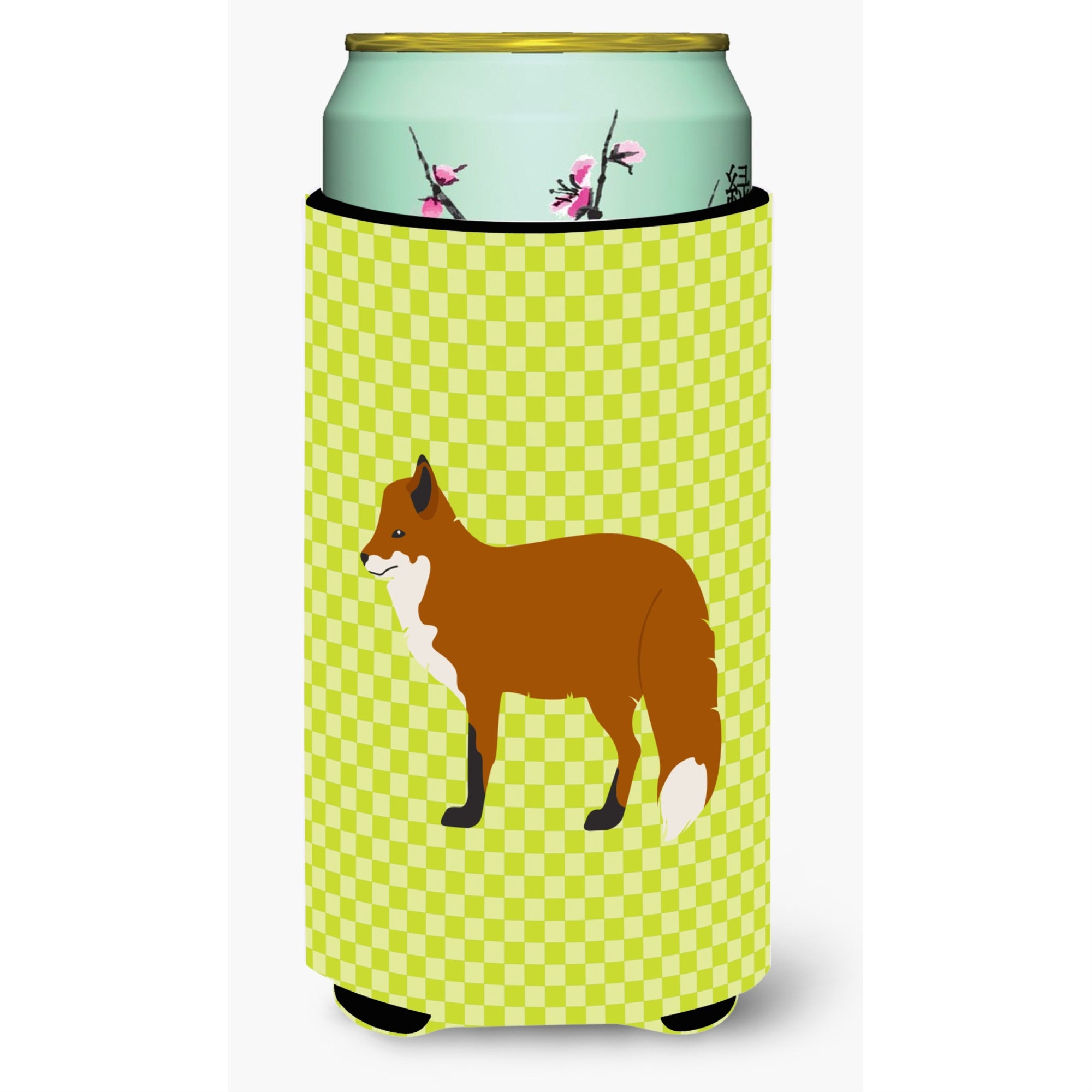 Caroline'S Treasures Red Fox Green Decorative Can Hugger, Tall Boy, Multicolor