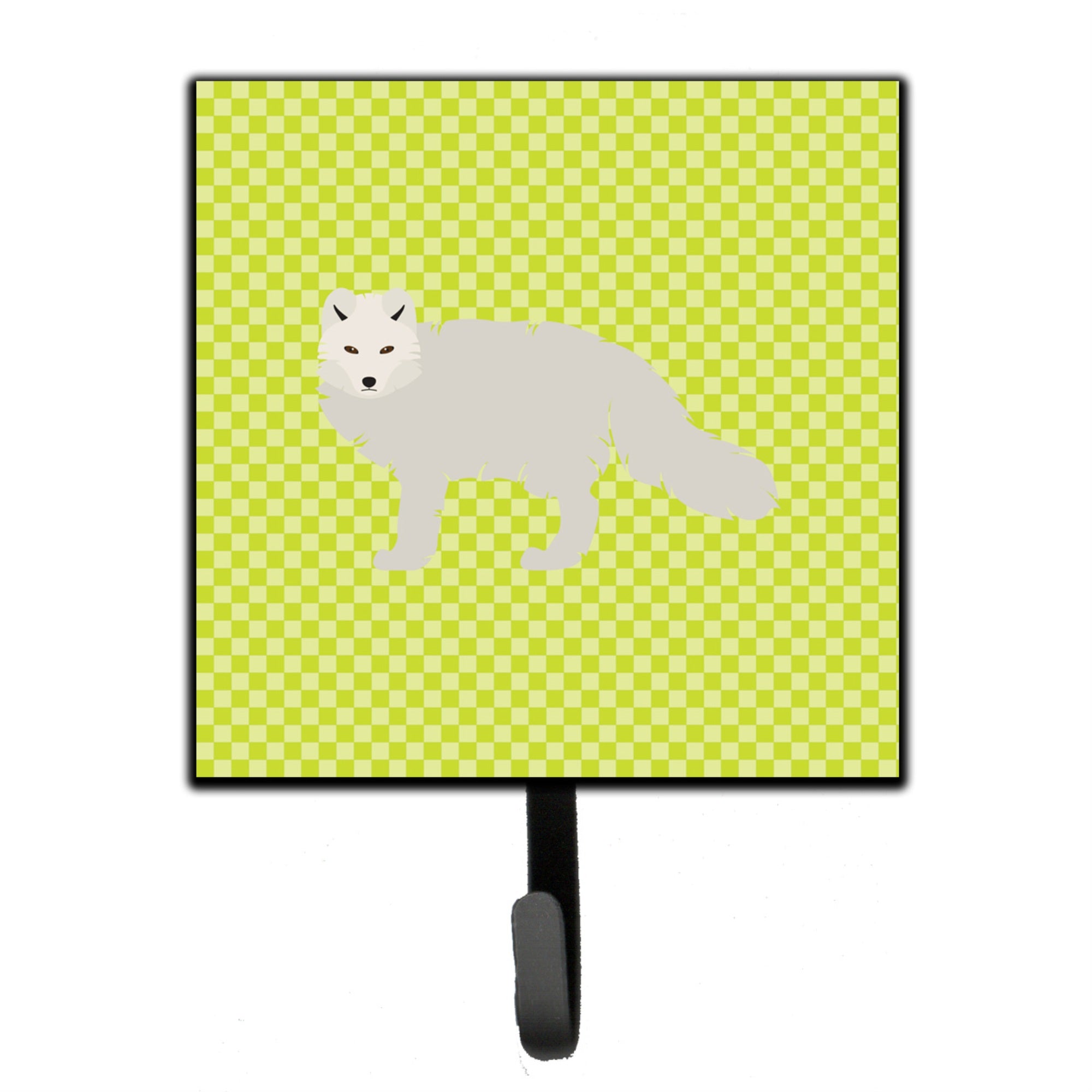 Caroline'S Treasures White Arctic Fox Green Wall Hook, Small, Multicolor