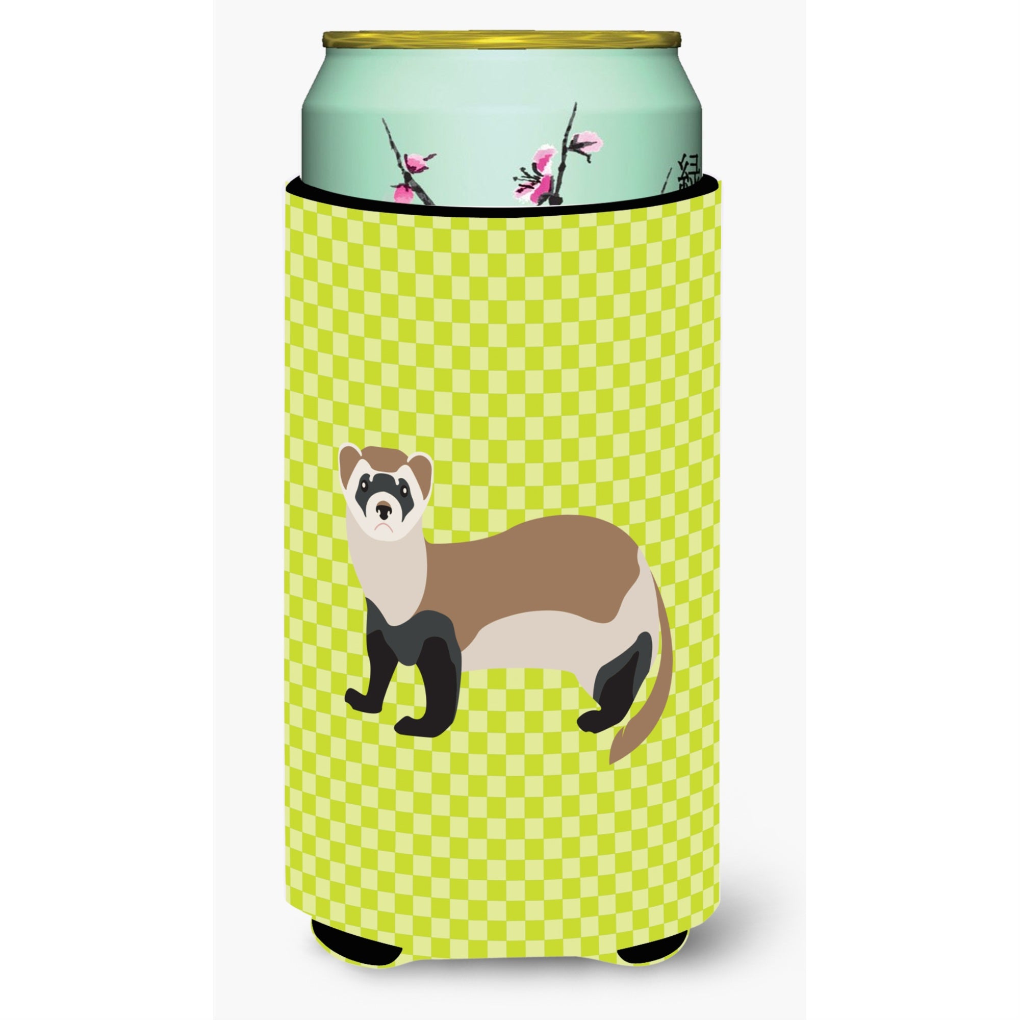 Caroline'S Treasures Ferret Green Decorative Can Hugger, Tall Boy, Multicolor