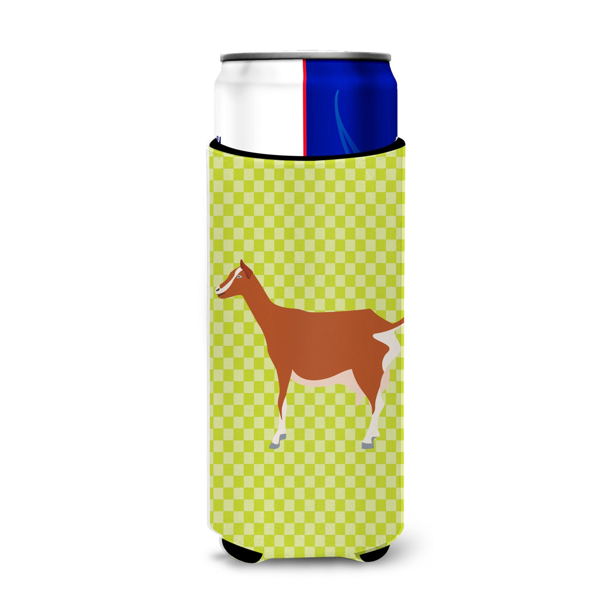Caroline'S Treasures Toggenburger Goat Green Decorative Can Hugger, Slim, Multicolor