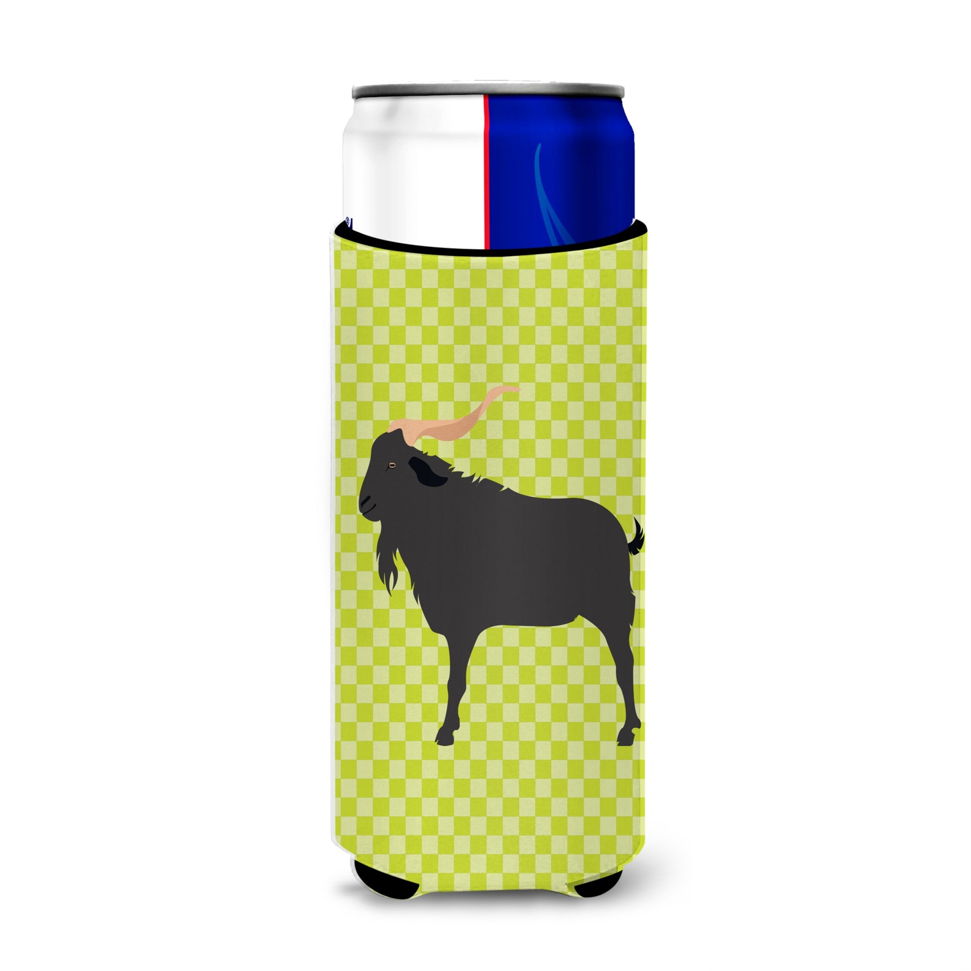 Caroline'S Treasures Verata Goat Green Decorative Can Hugger, Slim, Multicolor
