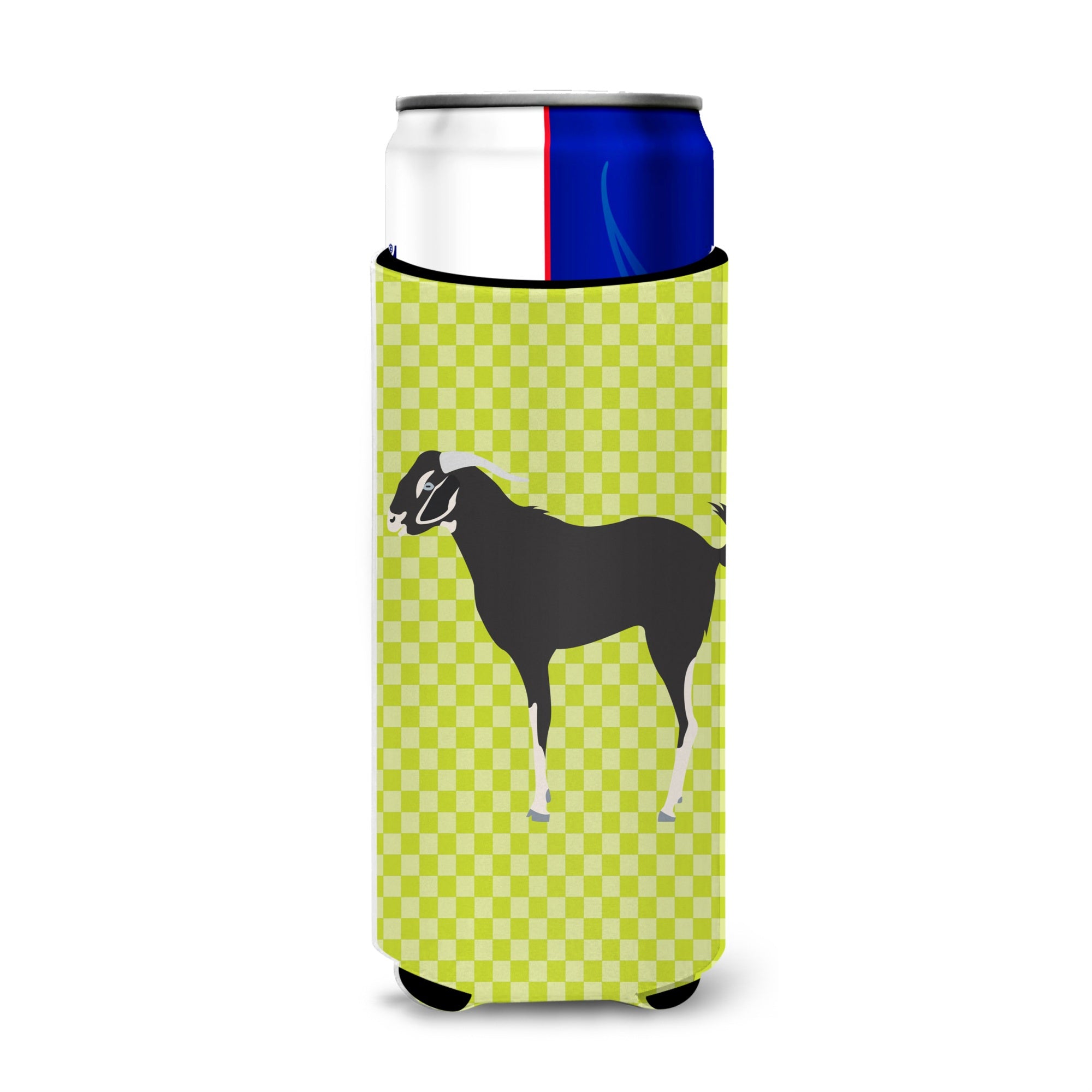 Caroline'S Treasures Black Bengal Goat Green Decorative Can Hugger, Slim, Multicolor