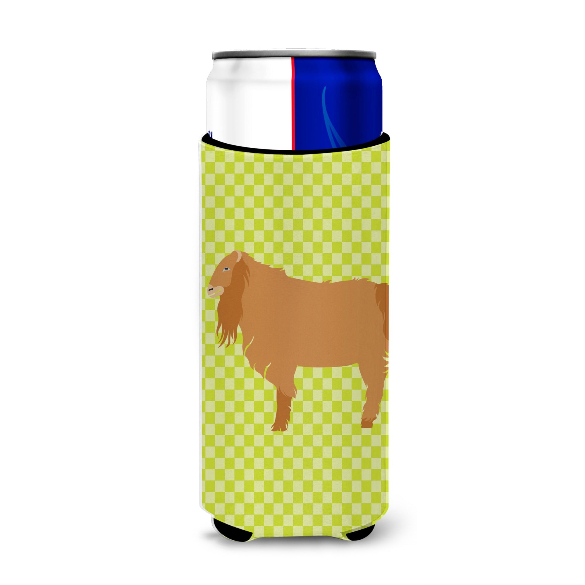 Caroline'S Treasures American Lamancha Goat Green Decorative Can Hugger, Slim, Multicolor
