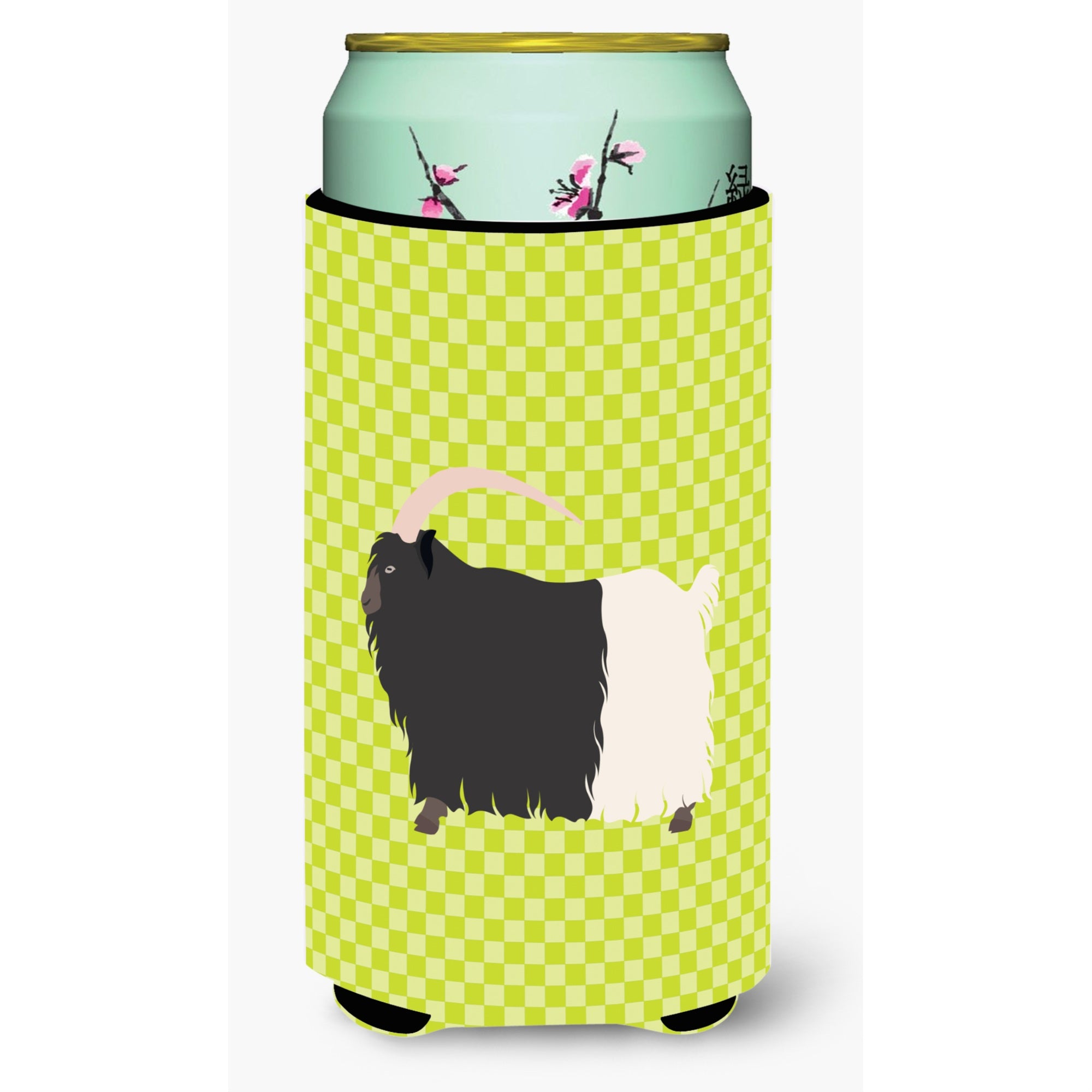 Caroline'S Treasures Welsh Black-Necked Goat Green Decorative Can Hugger, Tall Boy, Multicolor