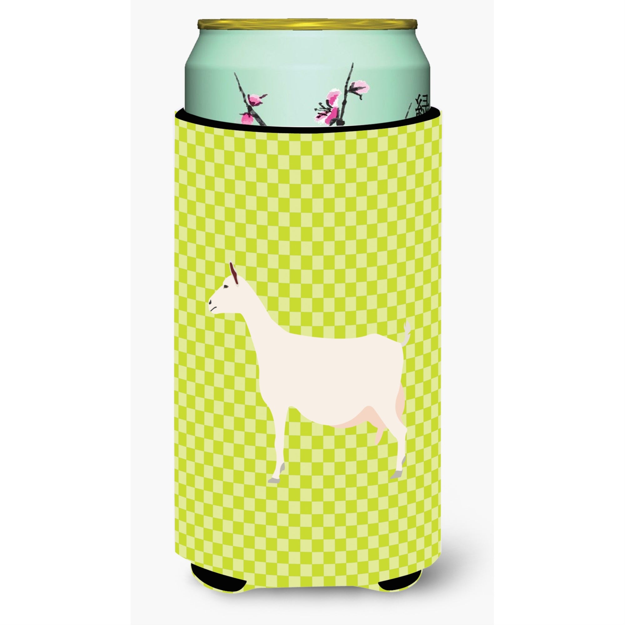 Caroline'S Treasures Saanen Goat Green Decorative Can Hugger, Tall Boy, Multicolor