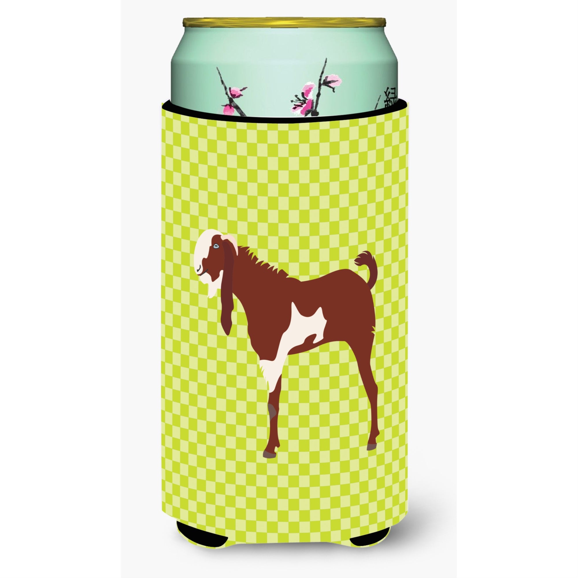 Caroline'S Treasures Jamnapari Goat Green Decorative Can Hugger, Tall Boy, Multicolor