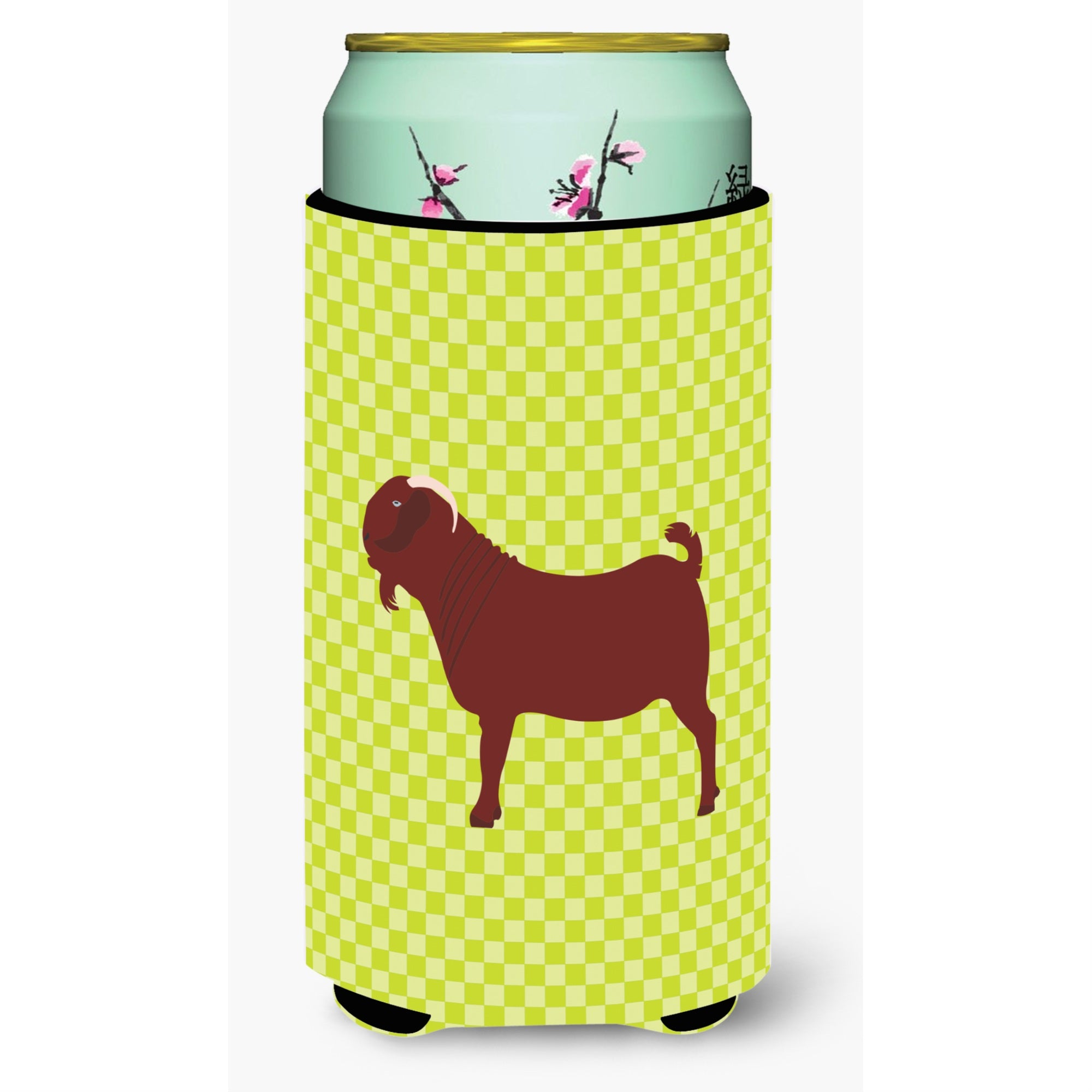 Caroline'S Treasures Kalahari Red Goat Green Decorative Can Hugger, Tall Boy, Multicolor