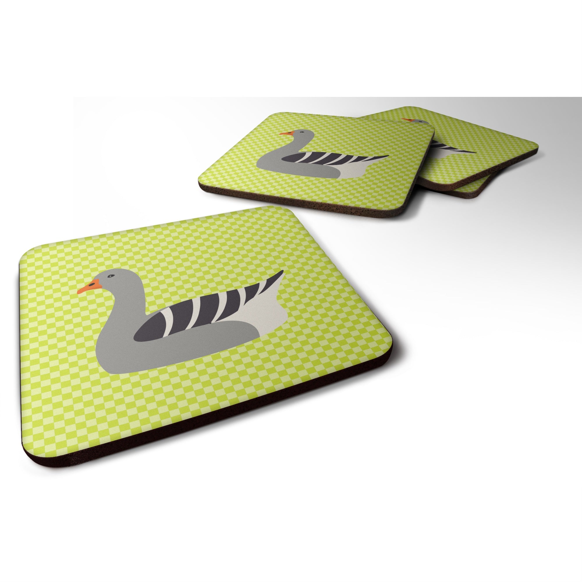 Caroline'S Treasures Pilgrim Goose Green Decorative Coasters, 3.5, Multicolor