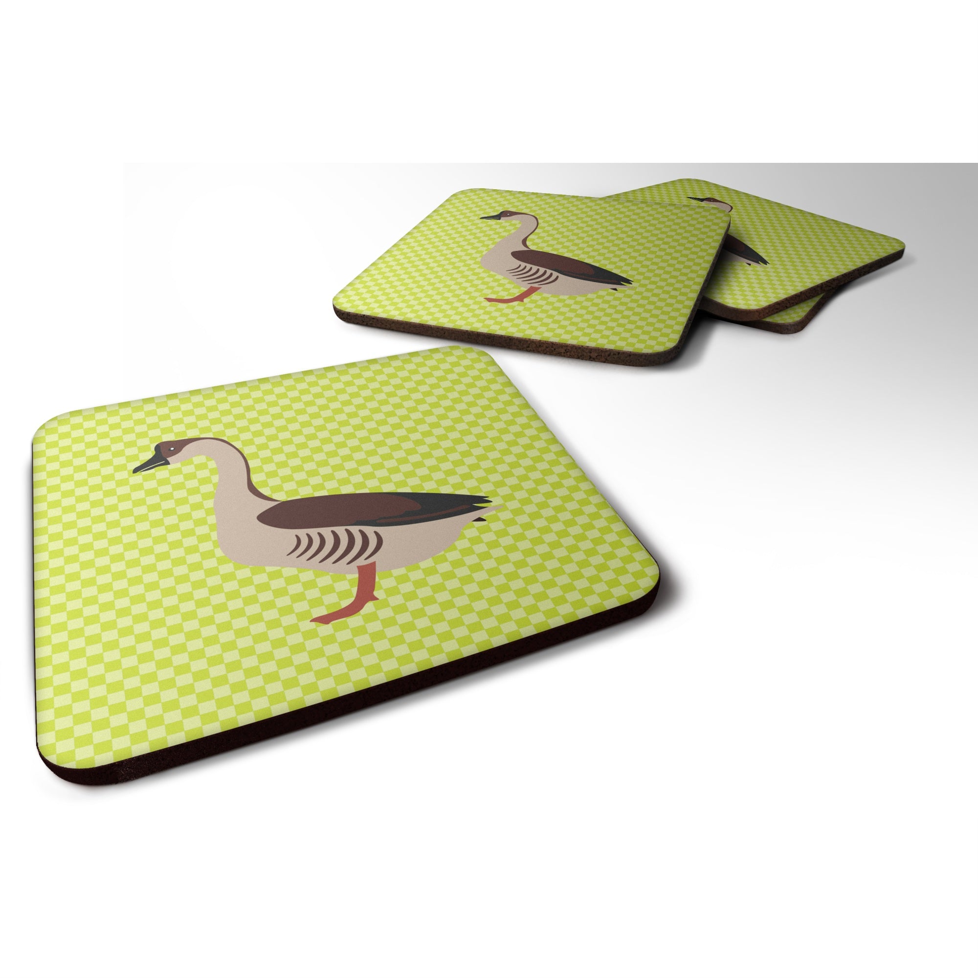 Caroline'S Treasures Chinese Goose Green Decorative Coasters, 3.5, Multicolor