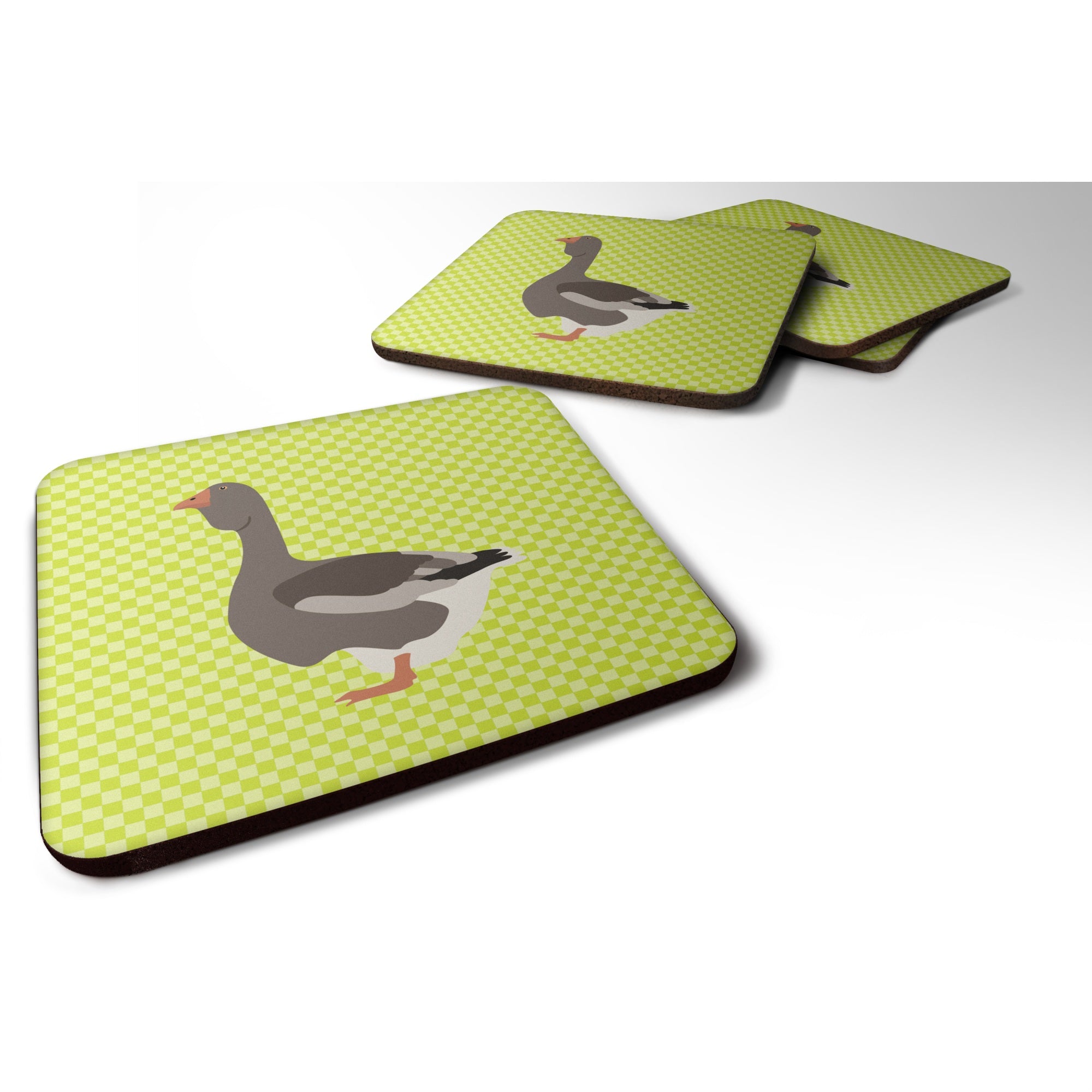 Caroline'S Treasures Toulouse Goose Green Decorative Coasters, 3.5, Multicolor