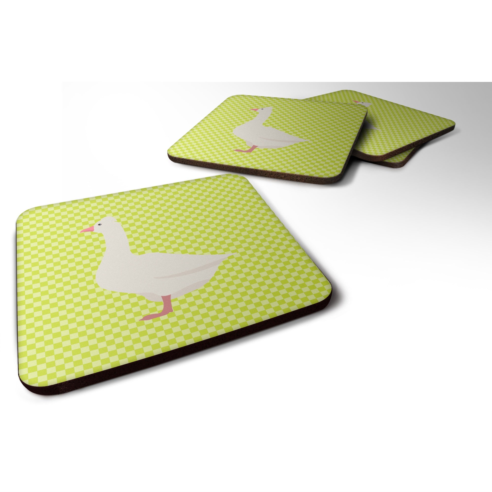 Caroline'S Treasures Roman Goose Green Decorative Coasters, 3.5, Multicolor