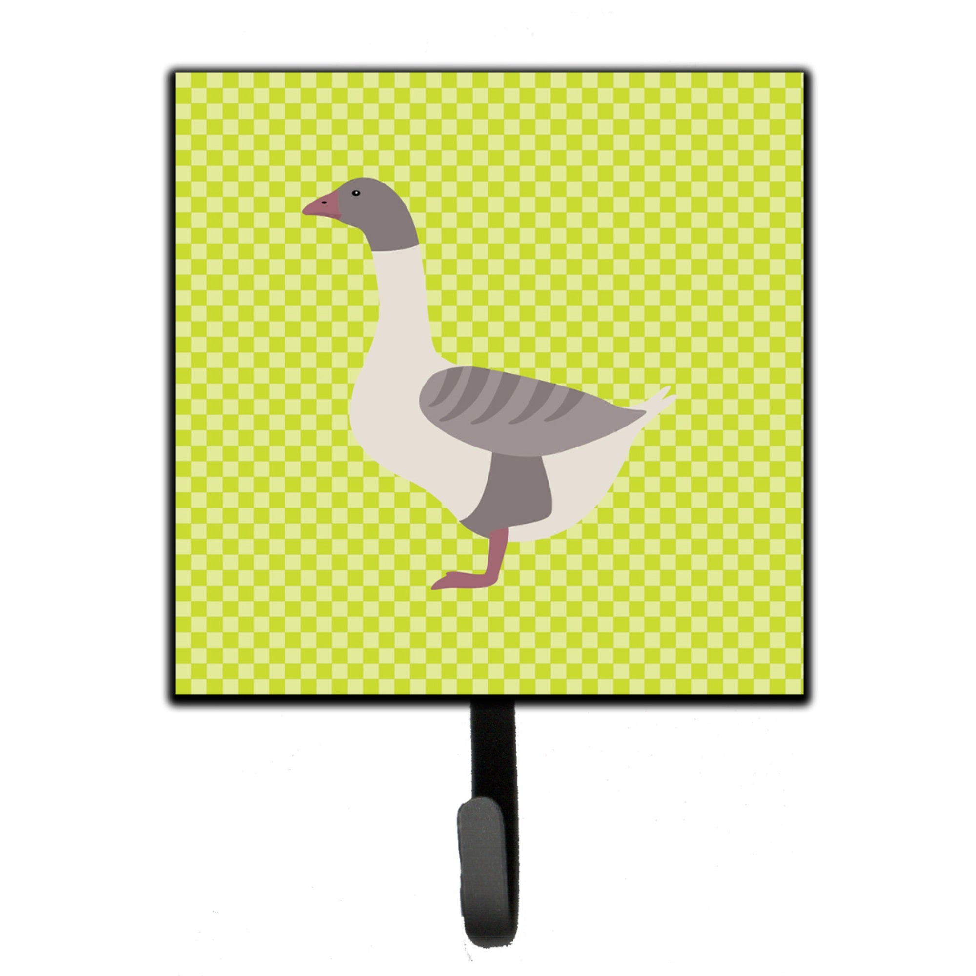 Caroline'S Treasures Buff Grey Back Goose Green Wall Hook, Small, Multicolor