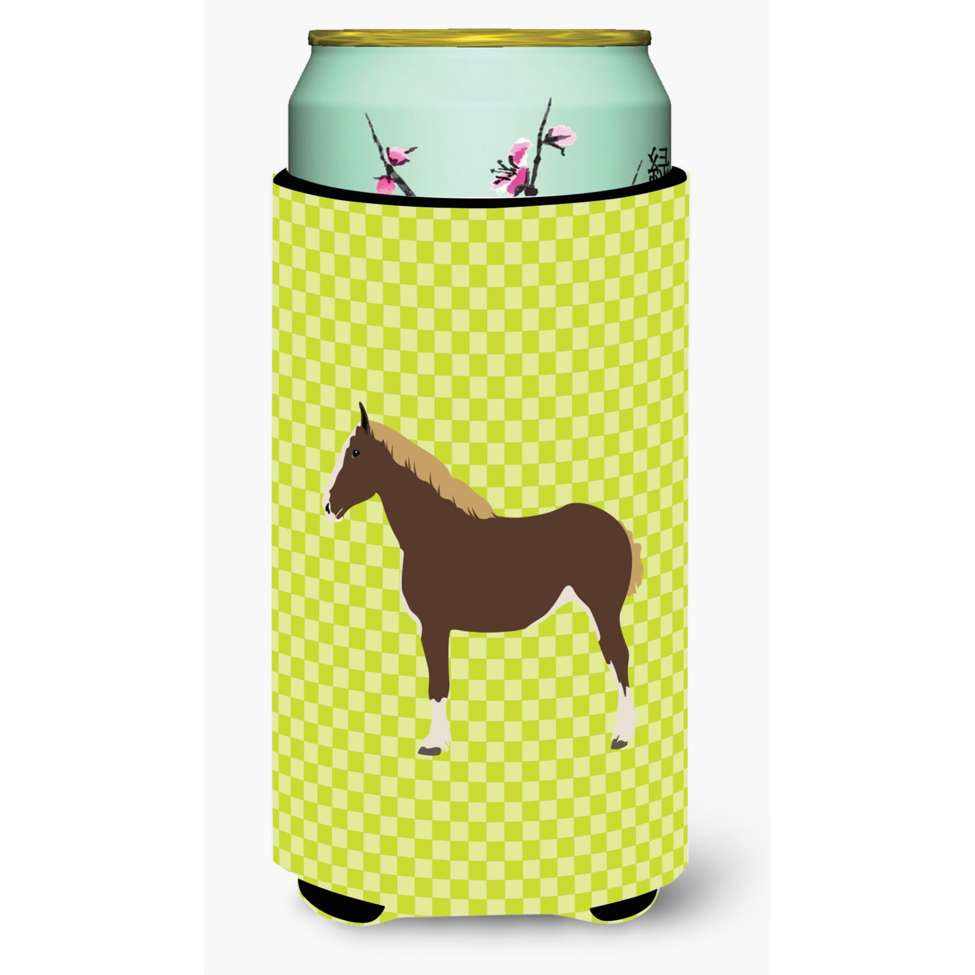 Caroline'S Treasures Percheron Horse Green Decorative Can Hugger, Tall Boy, Multicolor