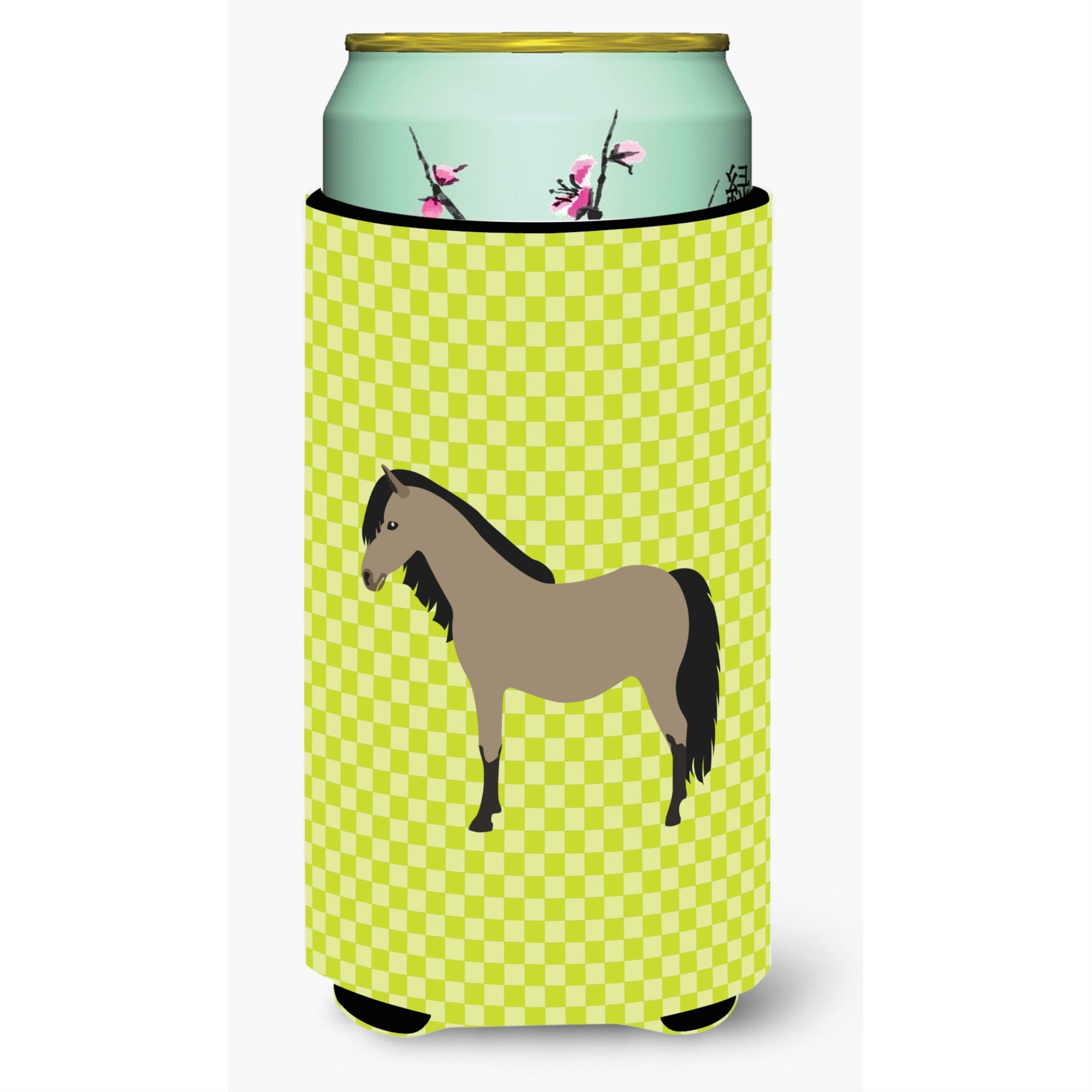 Caroline'S Treasures Welsh Pony Horse Green Decorative Can Hugger, Tall Boy, Multicolor