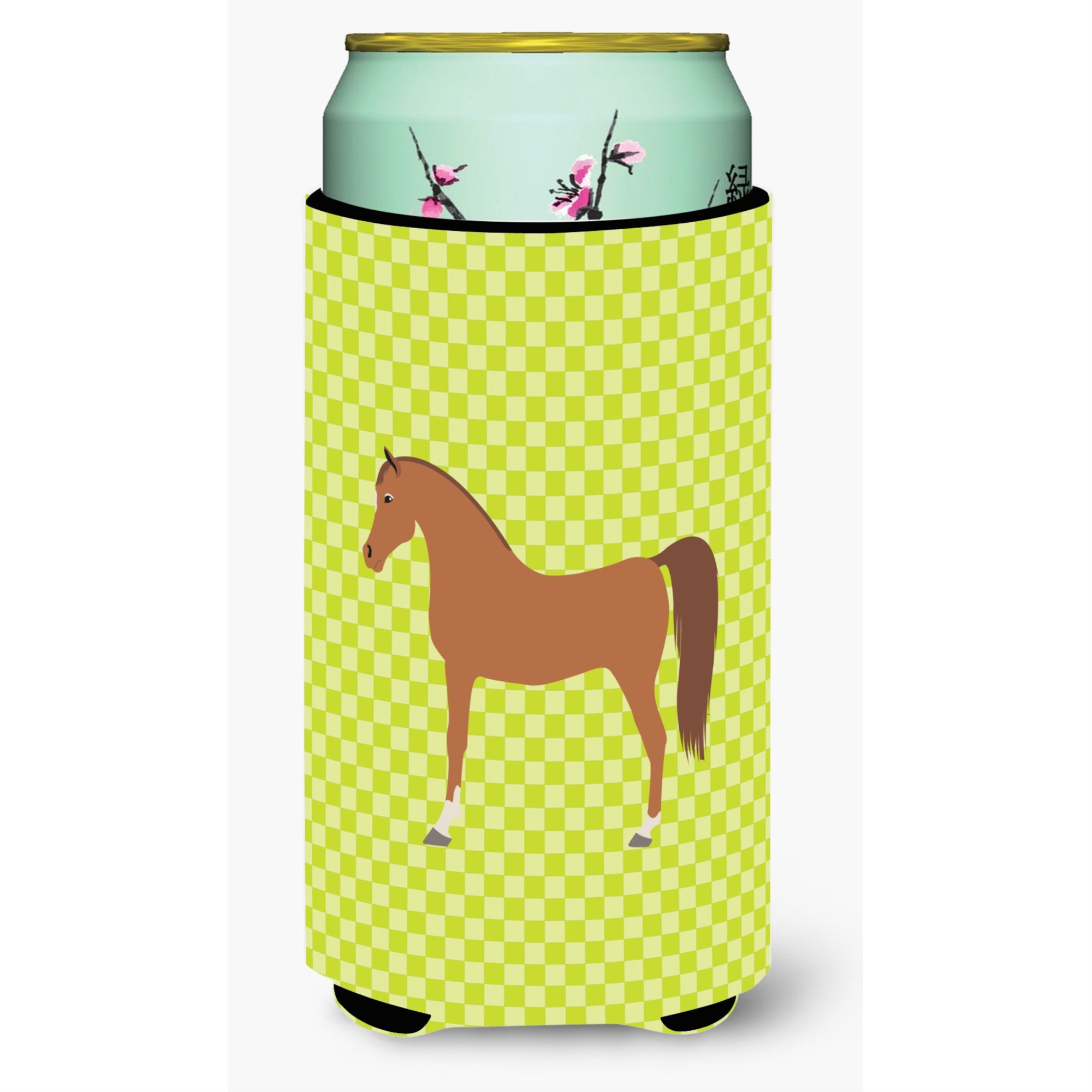Caroline'S Treasures Arabian Horse Green Decorative Can Hugger, Tall Boy, Multicolor