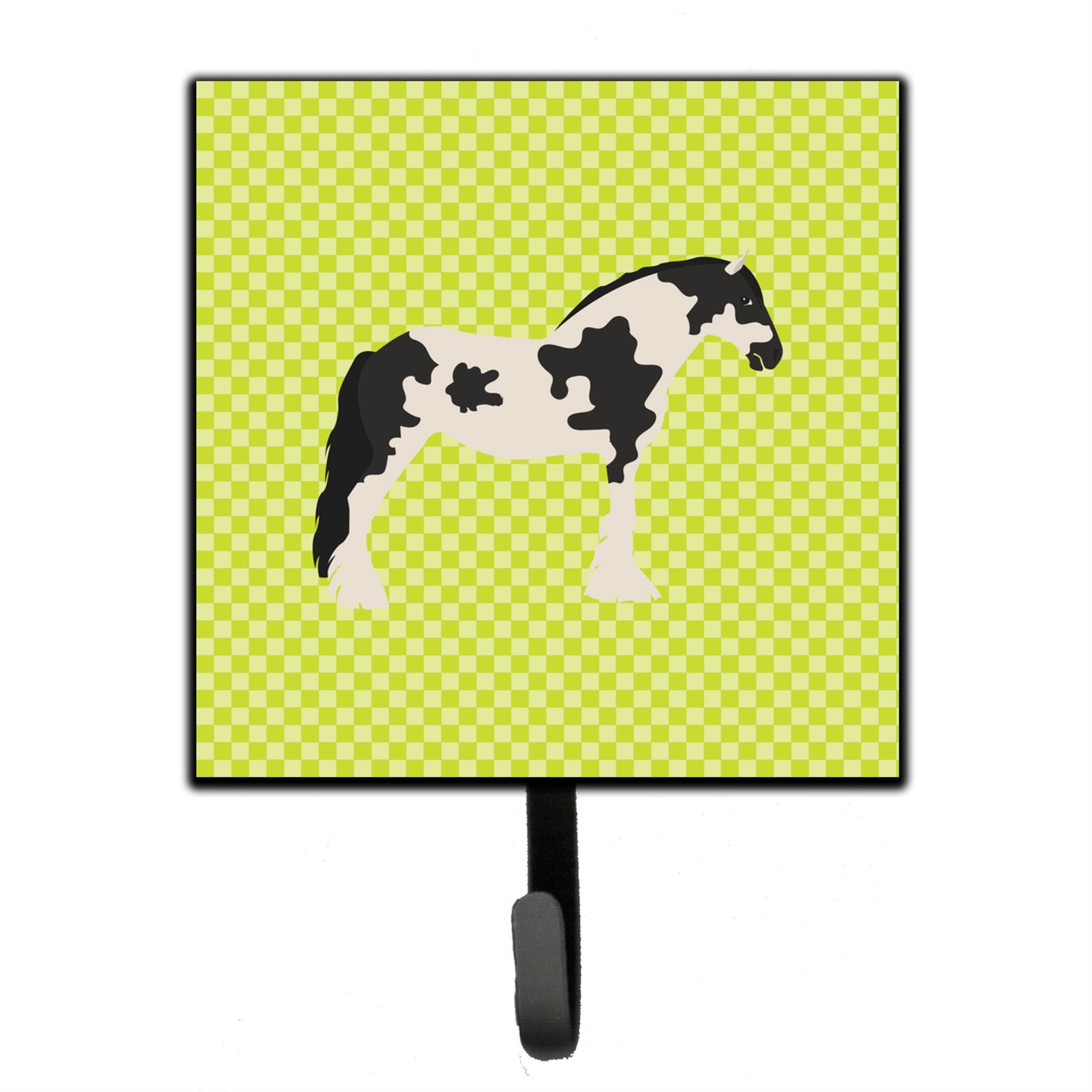 Caroline'S Treasures Cyldesdale Horse Green Wall Hook, Small, Multicolor