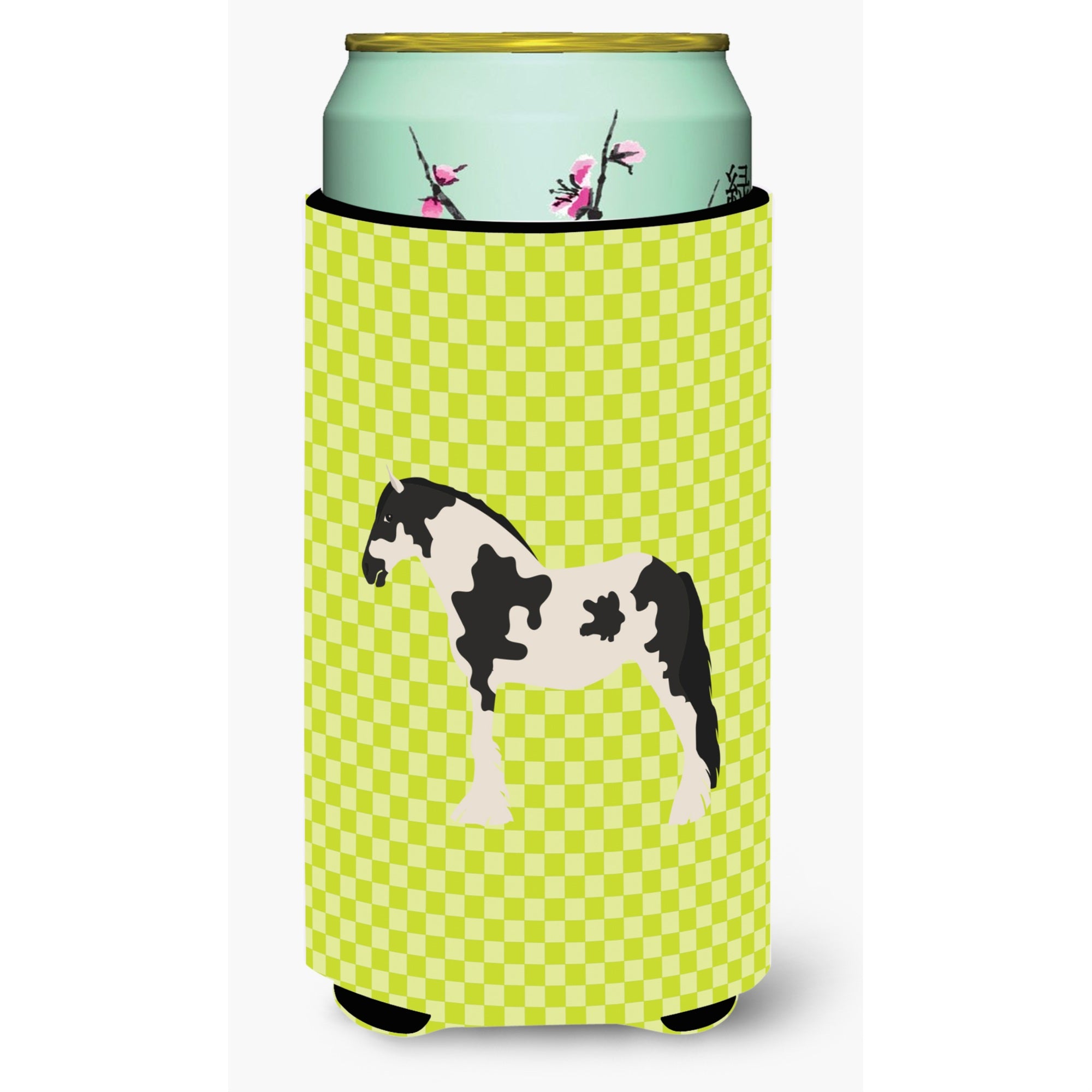 Caroline'S Treasures Cyldesdale Horse Green Decorative Can Hugger, Tall Boy, Multicolor
