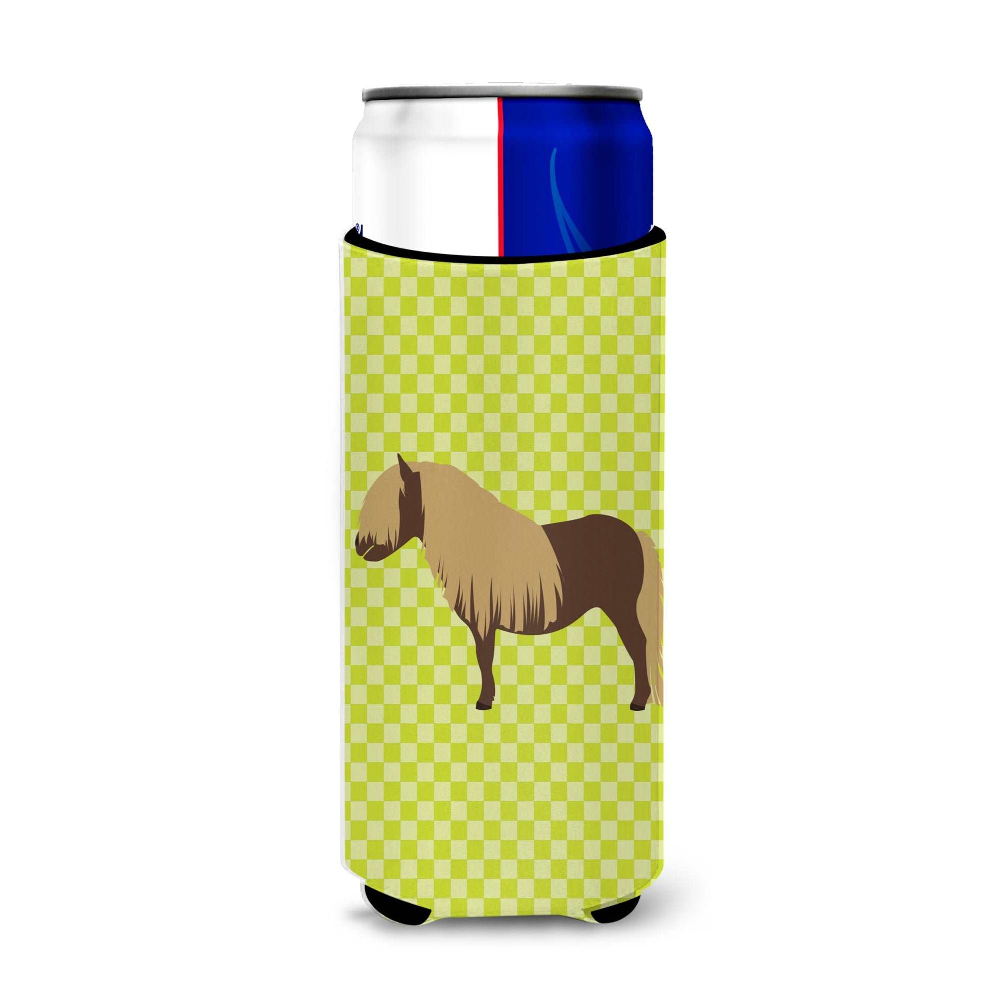 Caroline'S Treasures Shetland Pony Horse Green Decorative Can Hugger, Slim, Multicolor