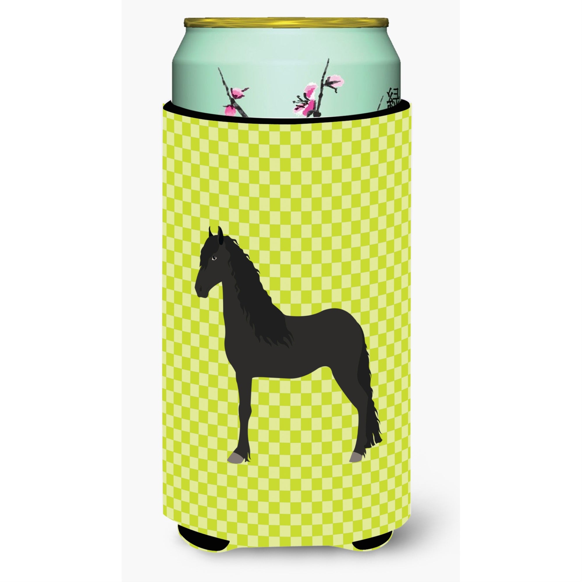 Caroline'S Treasures Friesian Horse Green Decorative Can Hugger, Tall Boy, Multicolor