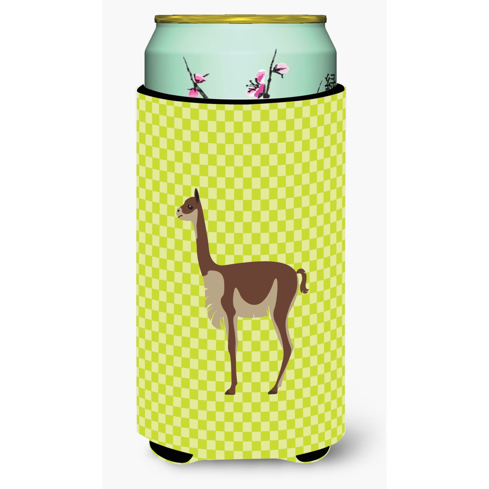Caroline'S Treasures Vicugna Or Vicuna Green Decorative Can Hugger, Tall Boy, Multicolor