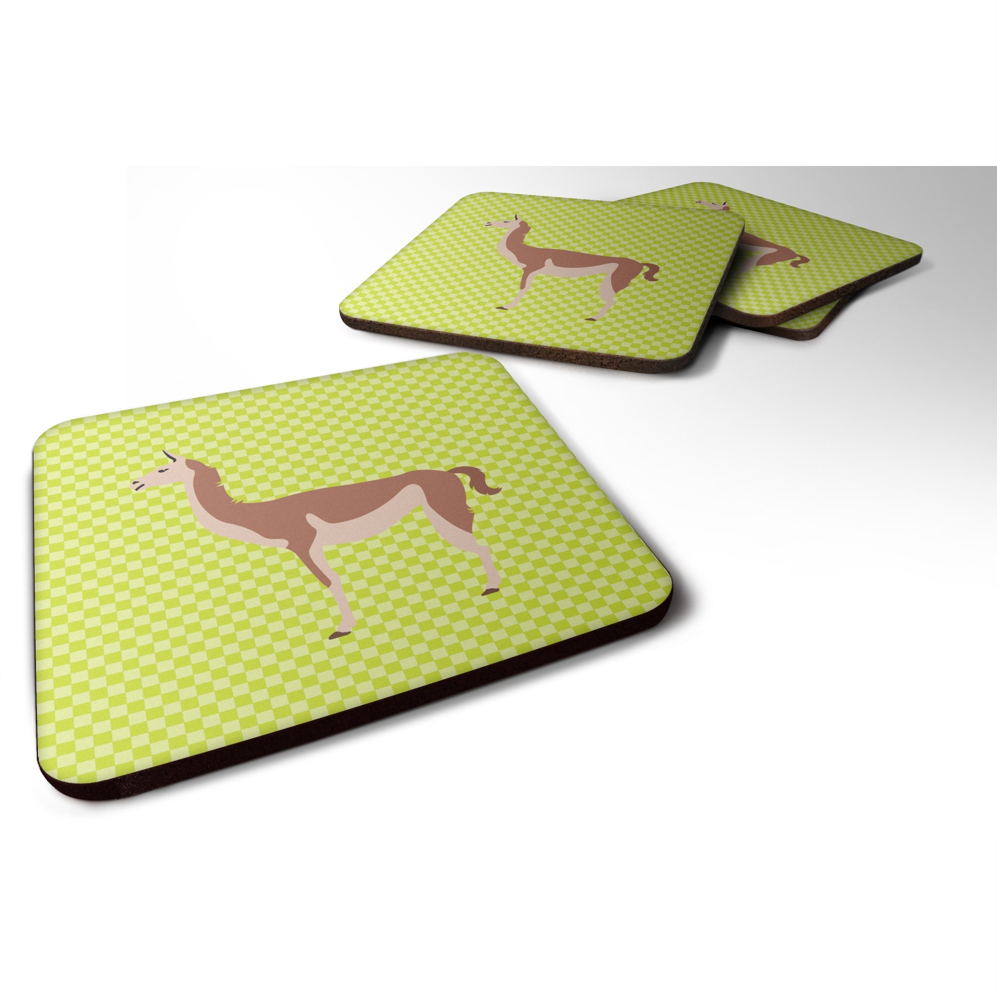 Caroline'S Treasures Guanaco Green Decorative Coasters, 3.5, Multicolor