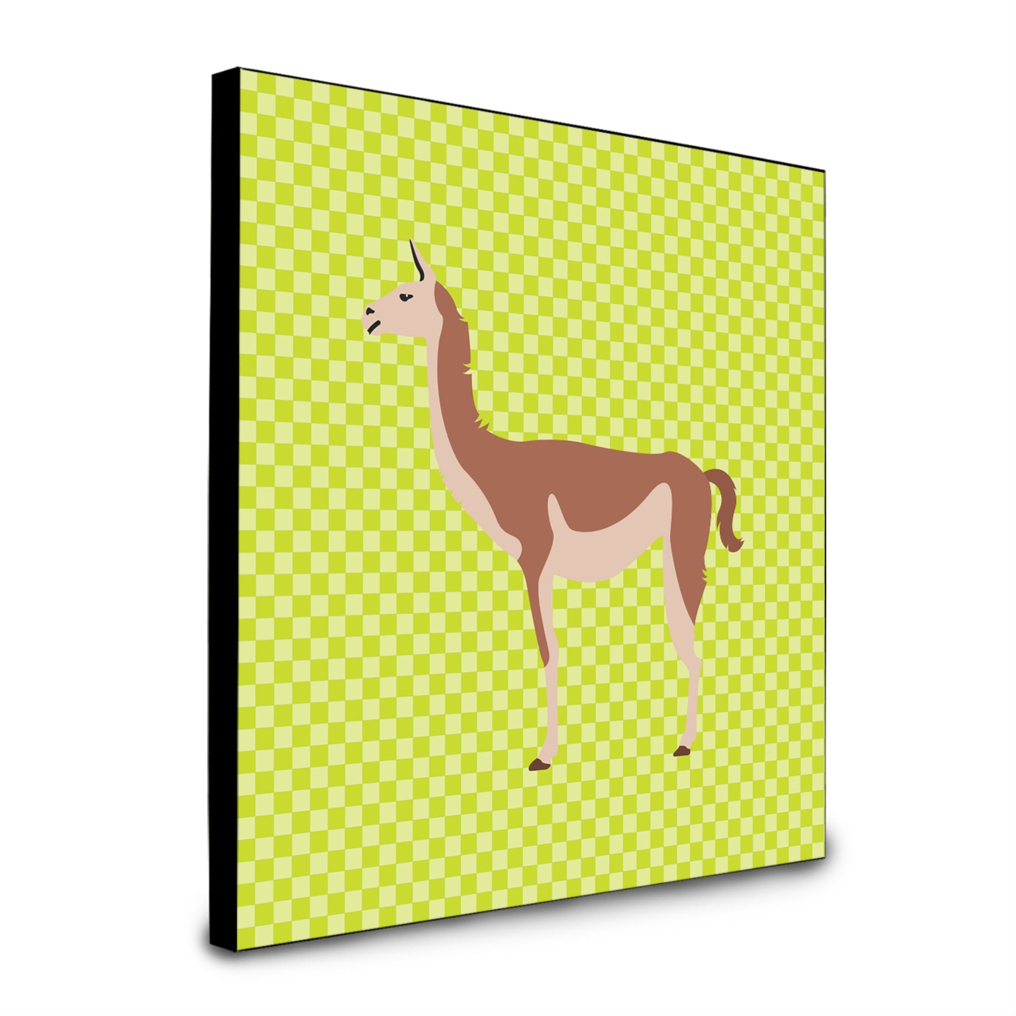Caroline'S Treasures Guanaco Green Artwork Panel Wall-Decor, Multicolor
