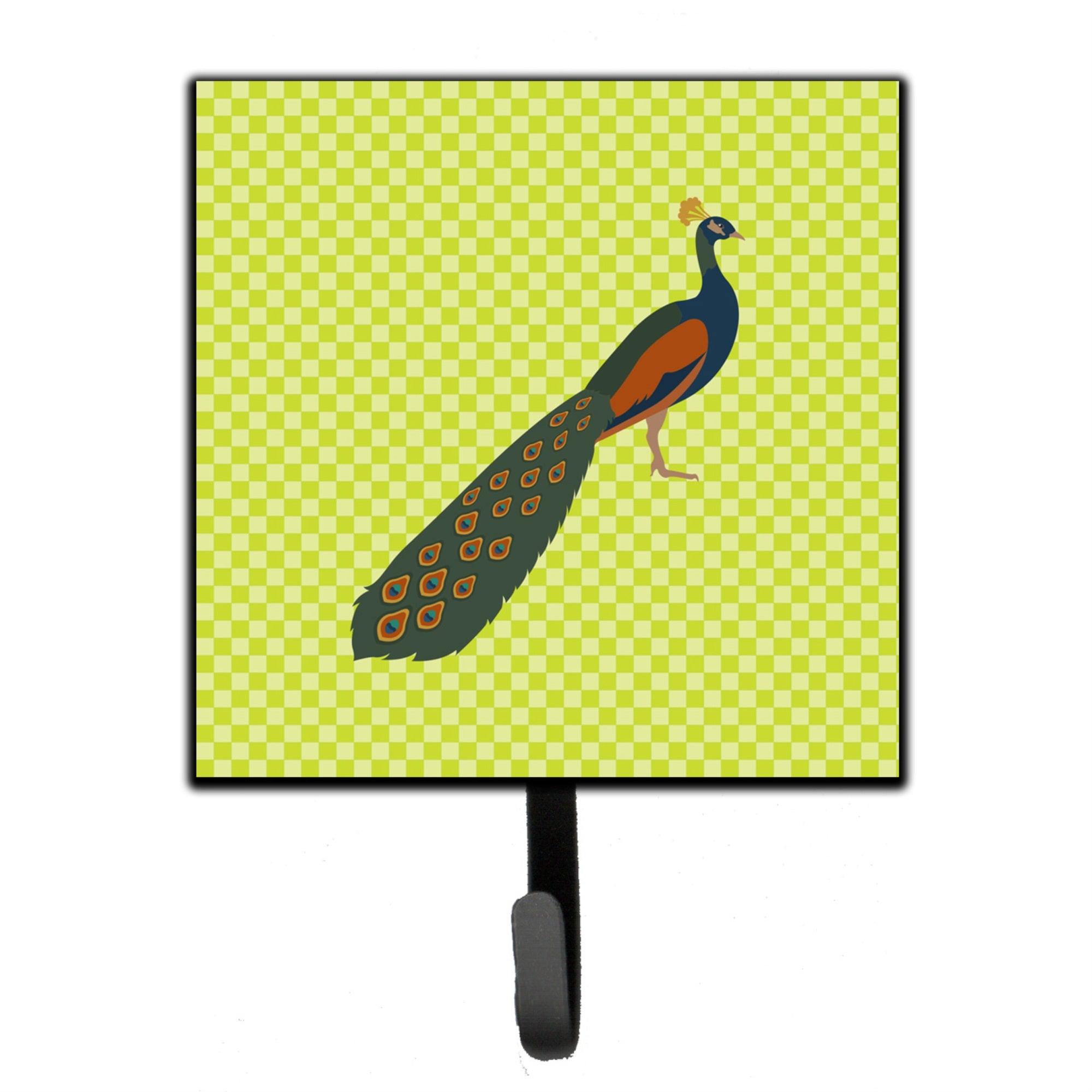 Caroline'S Treasures Indian Peacock Peafowl Green Wall Hook, Small, Multicolor