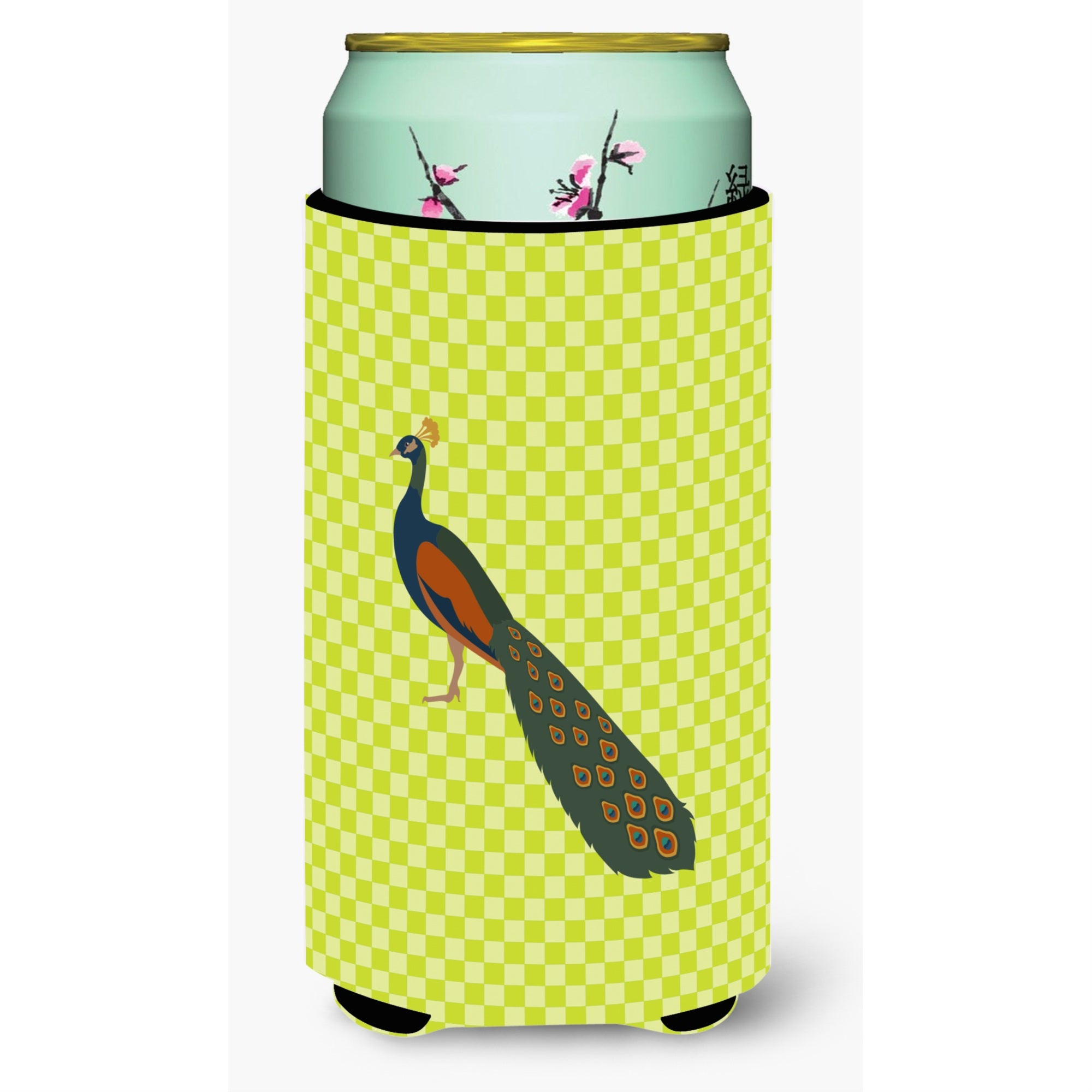 Caroline'S Treasures Indian Peacock Peafowl Green Decorative Can Hugger, Tall Boy, Multicolor