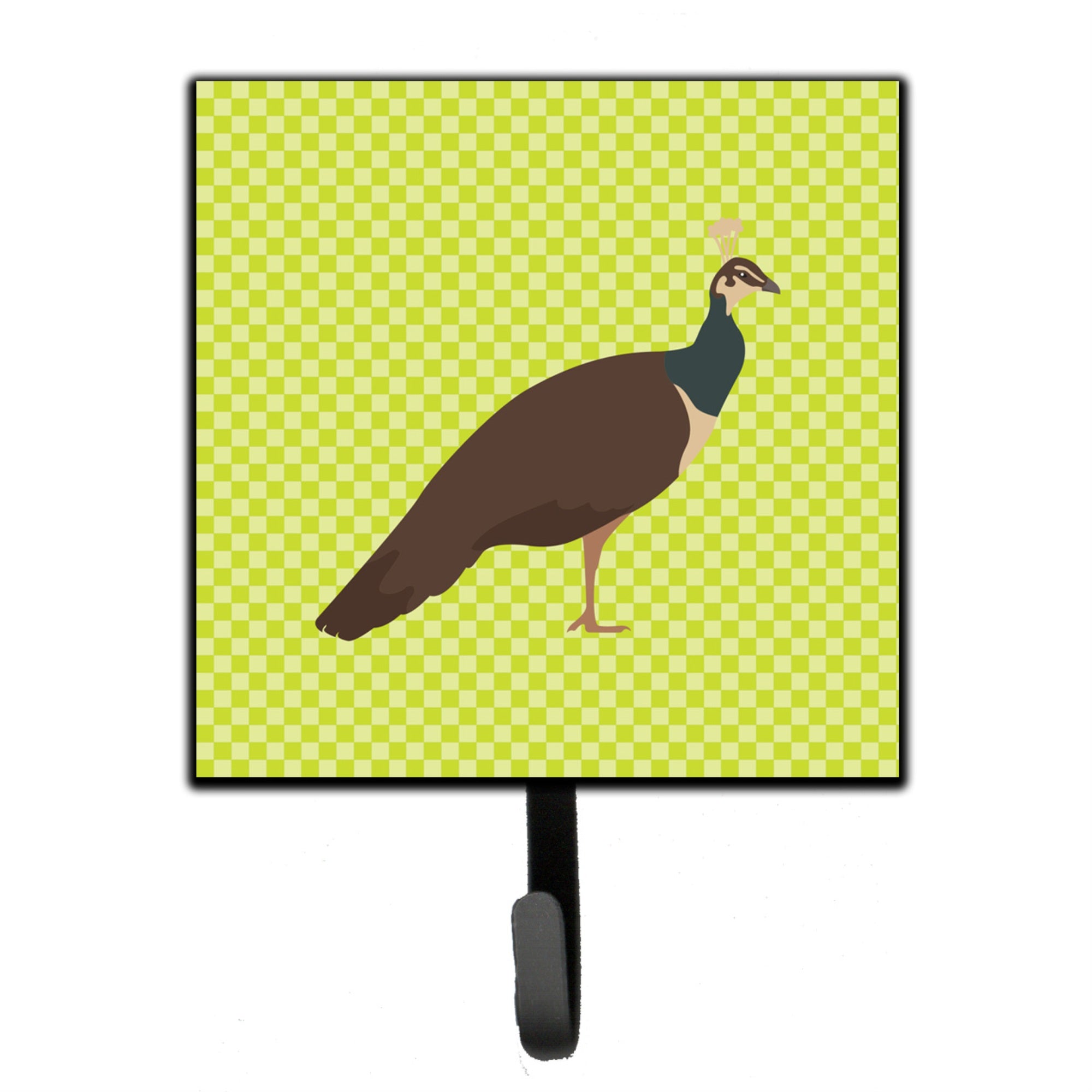 Caroline'S Treasures Indian Peahen Peafowl Green Wall Hook, Small, Multicolor
