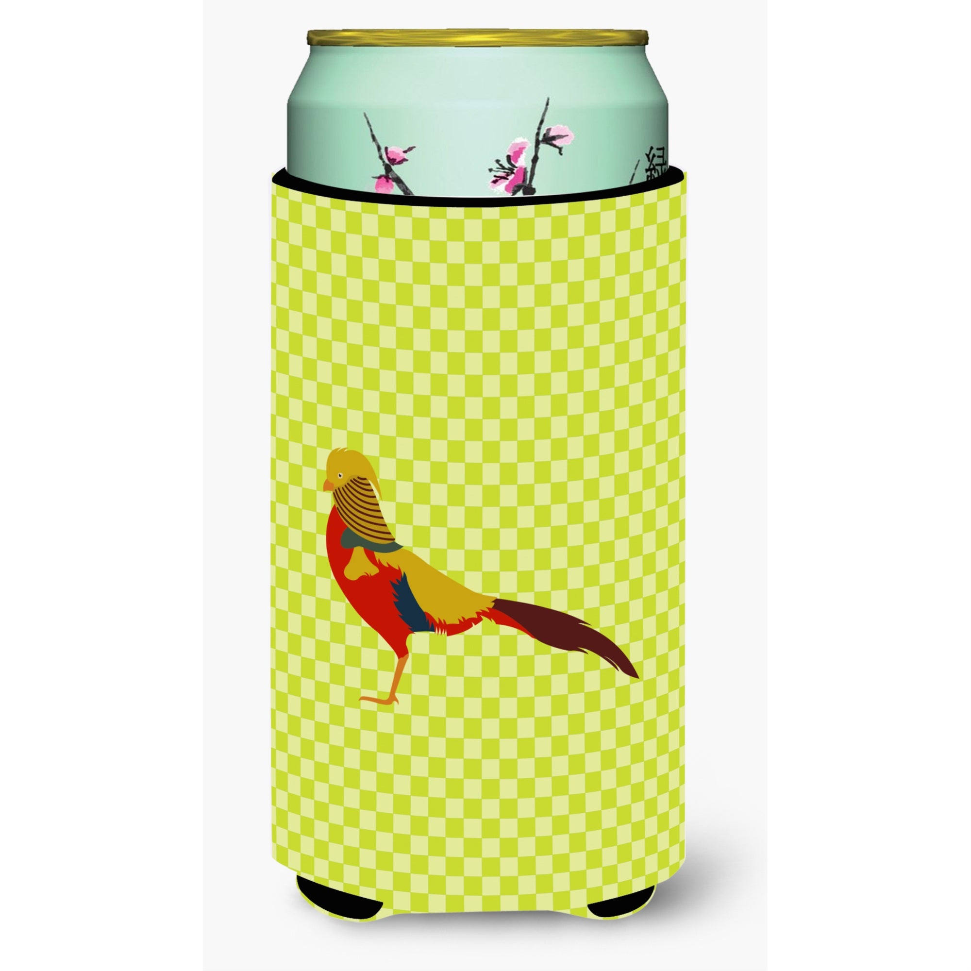 Caroline'S Treasures Golden Or Chinese Pheasant Green Decorative Can Hugger, Tall Boy, Multicolor
