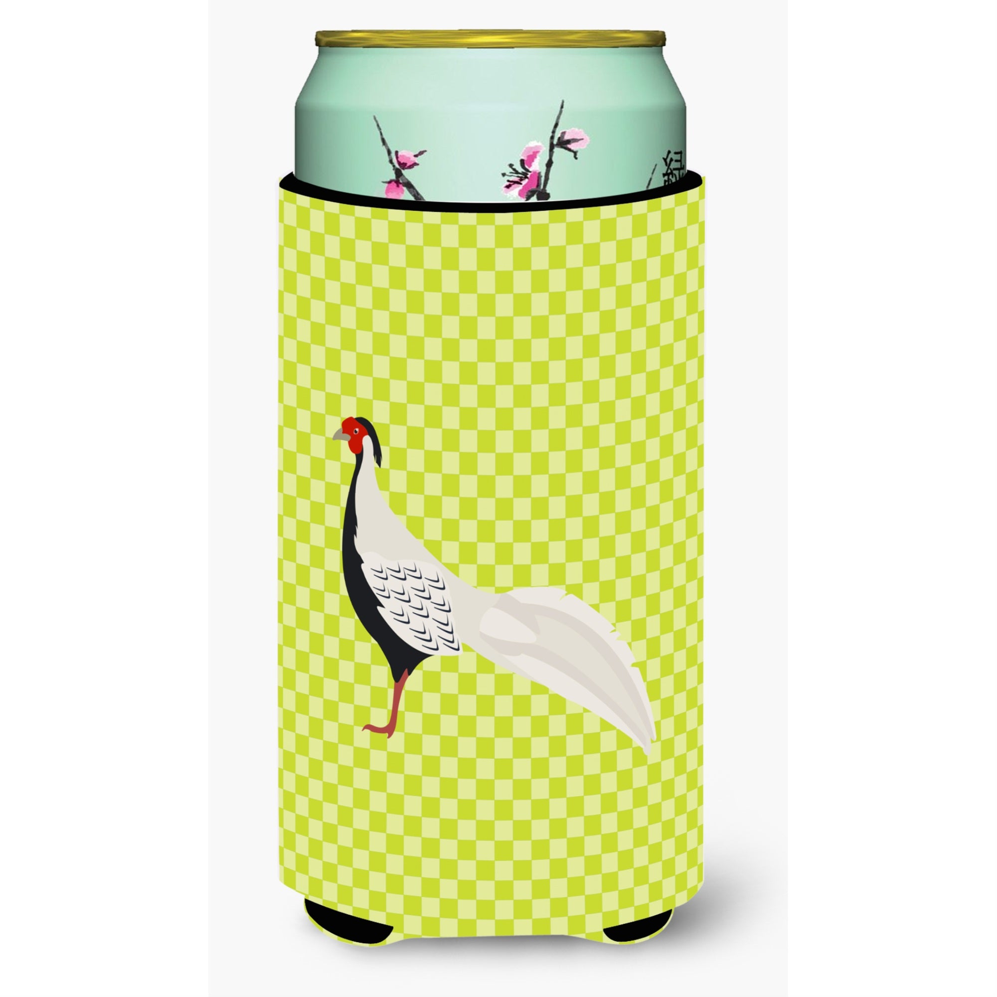 Caroline'S Treasures Silver Pheasant Green Decorative Can Hugger, Tall Boy, Multicolor