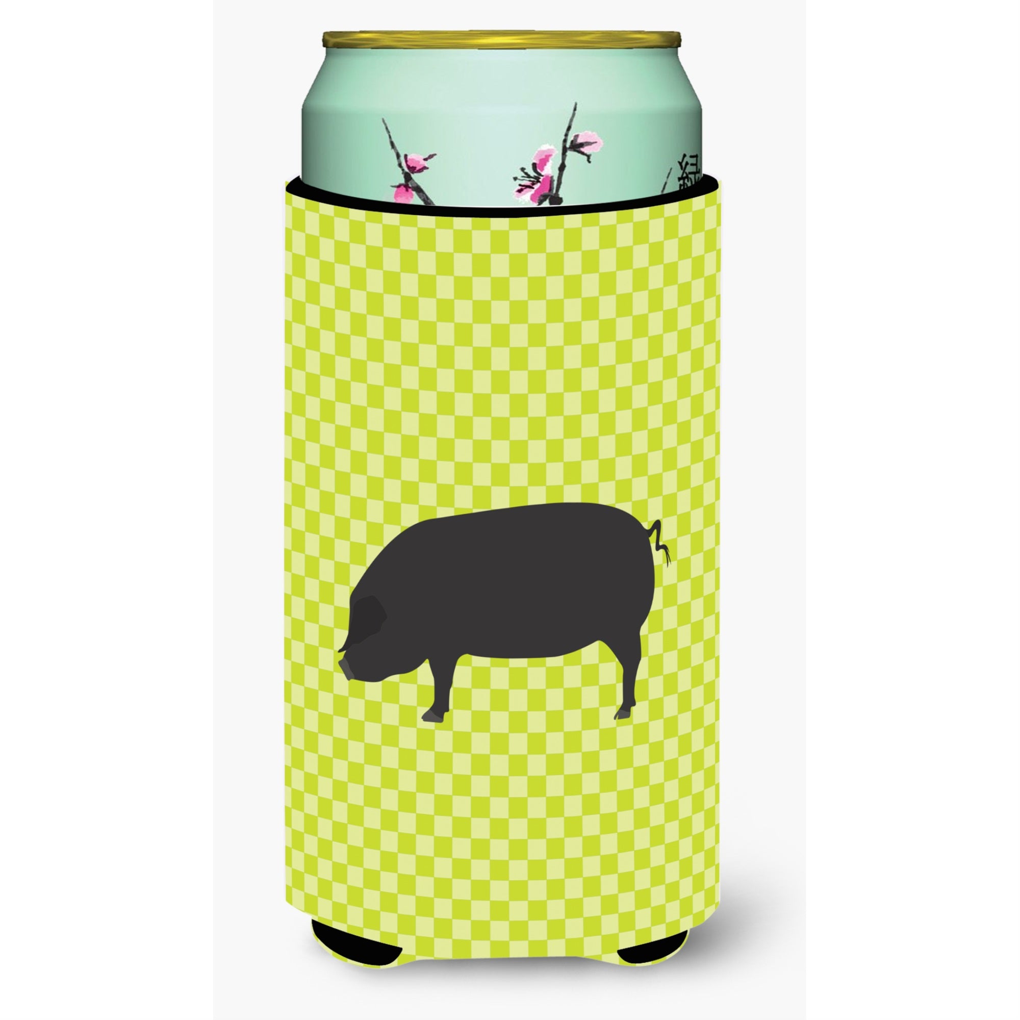 Caroline'S Treasures Devon Large Black Pig Green Decorative Can Hugger, Tall Boy, Multicolor