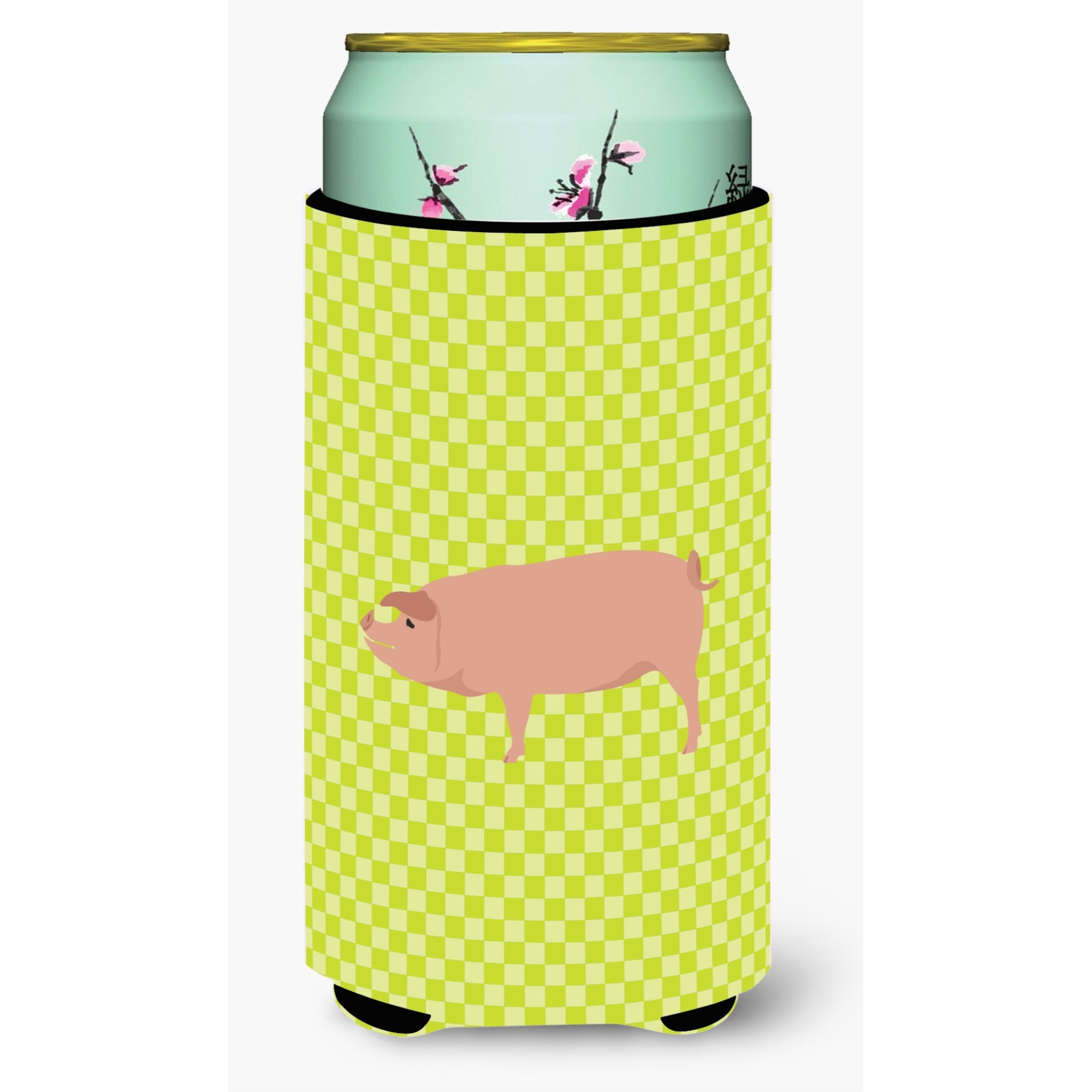 Caroline'S Treasures American Landrace Pig Green Decorative Can Hugger, Tall Boy, Multicolor